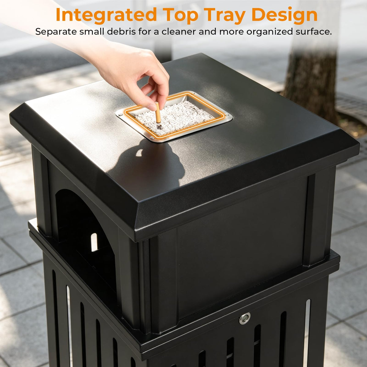 Commercial Outdoor Trash Can with Lid