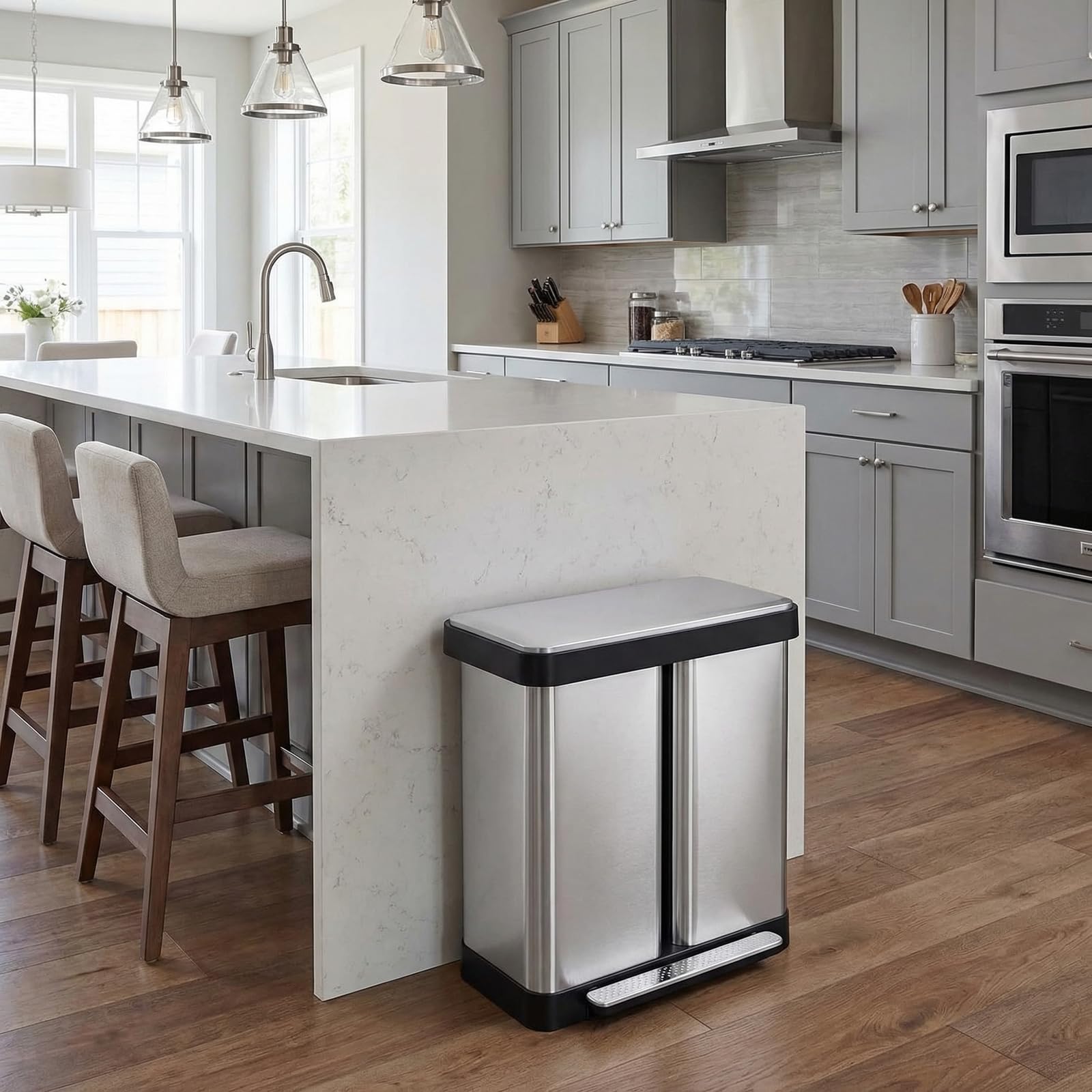 16 Gallon Dual Compartment Trash Can