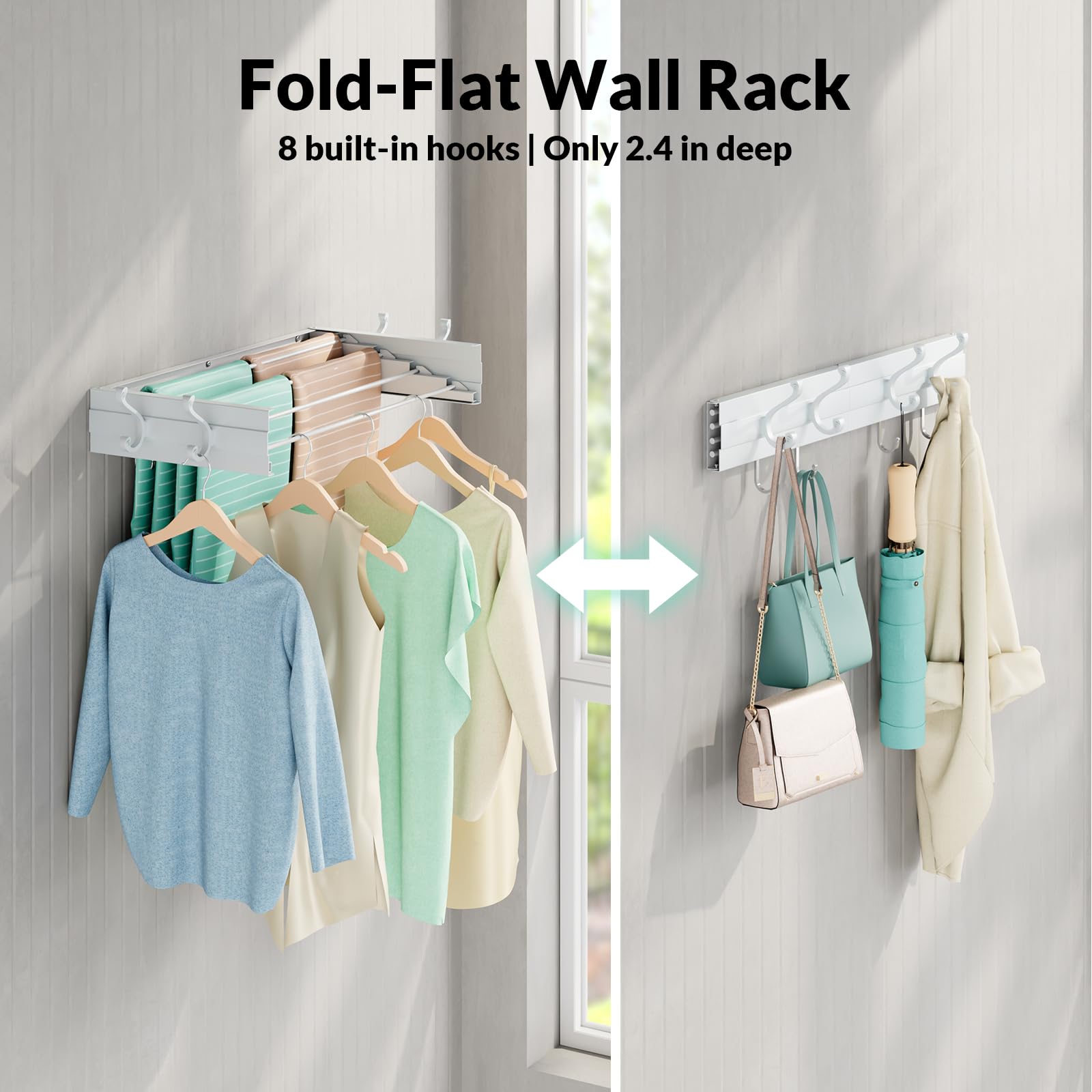 Wall Mounted Foldable Clothes Drying Rack