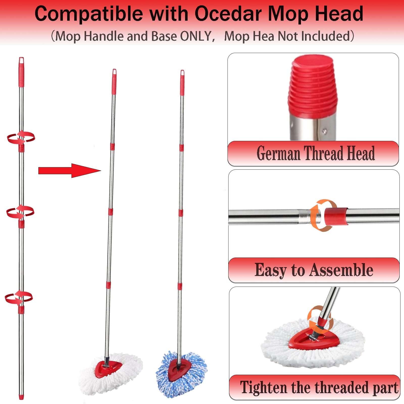 Spin Mop Replacement Handle (2 Count)