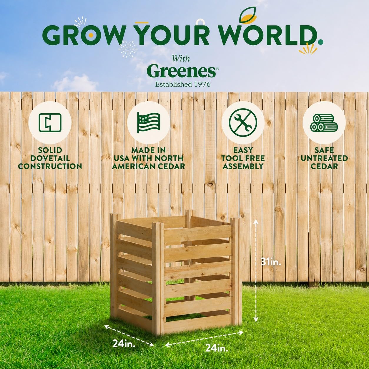 Premium Cedar Wood Composter