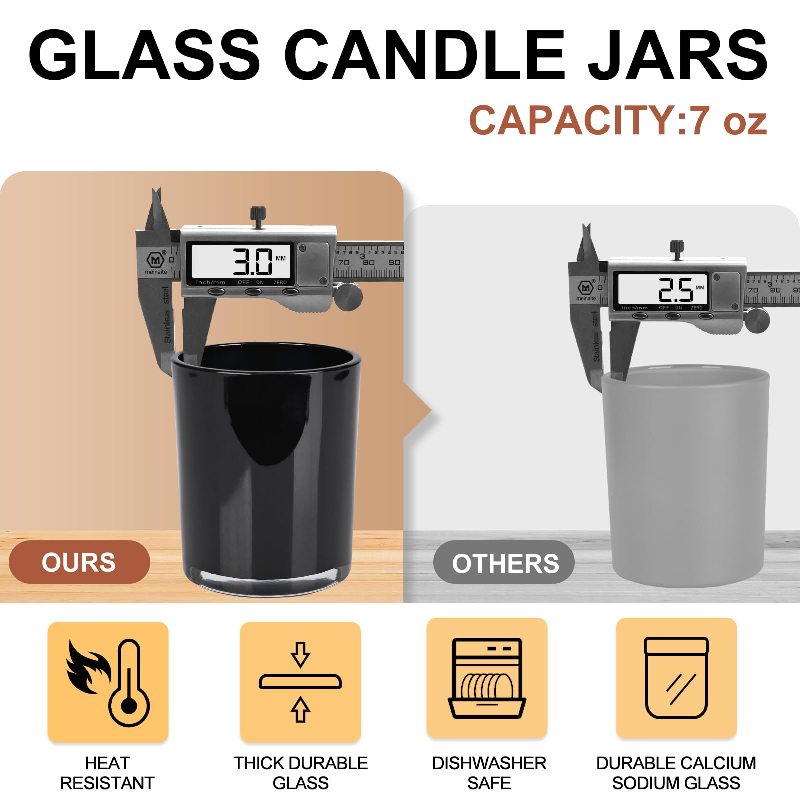 Thick Candle Jars for Making Candles 12 Pcs (12 Count)
