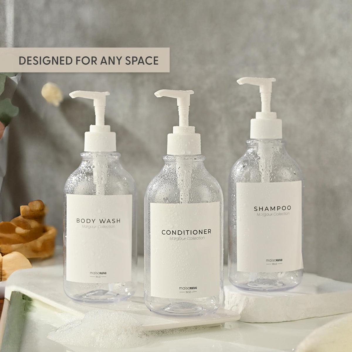 Refillable Shampoo and Conditioner Bottles (3 Count)