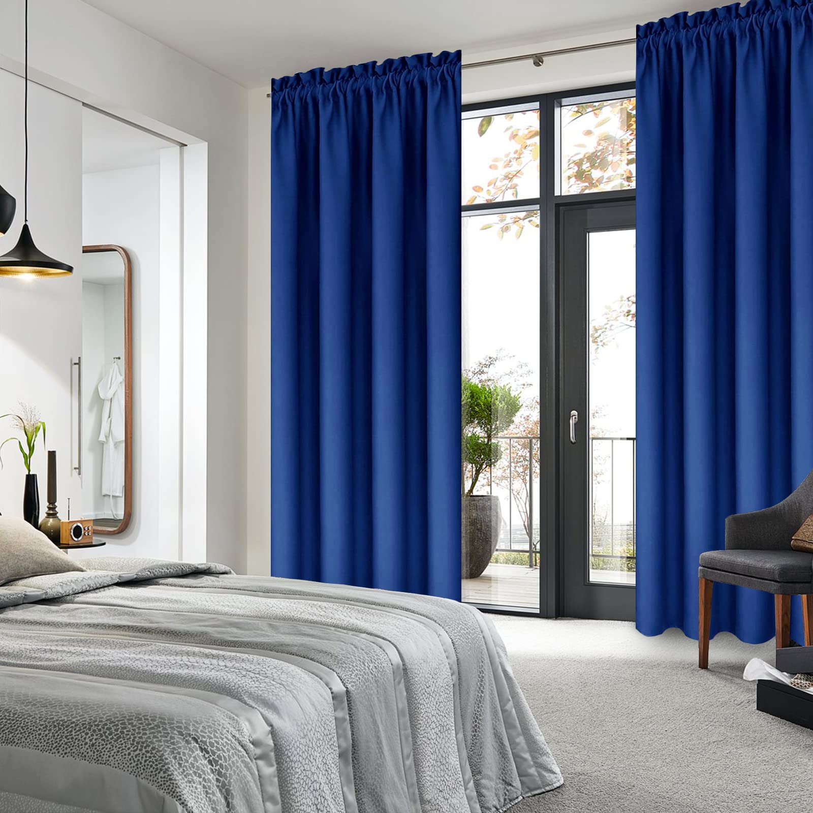 Blackout Curtains for Bedroom Living Room 38 x 84 Inch Long 2 Panels (2 Count)