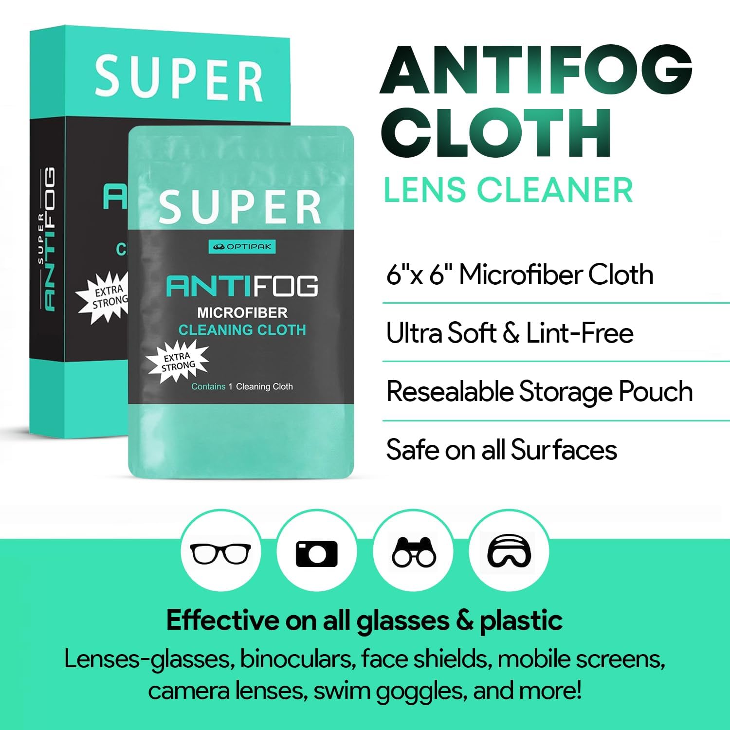 Anti Fog Microfiber Cleaning Cloth for Glasses (50 Count)