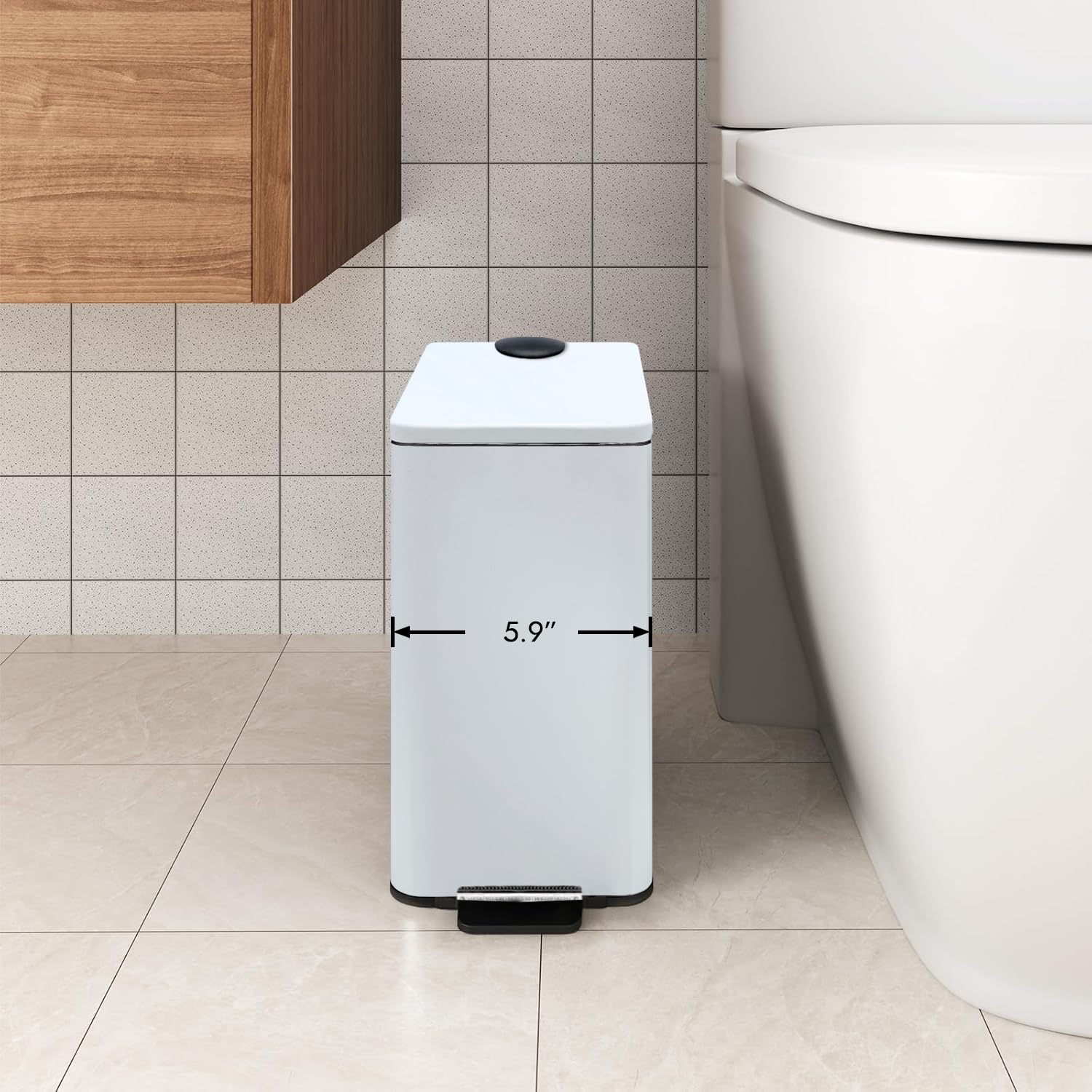 Stainless Steel Small Trash Can with Lid & Step Pedal