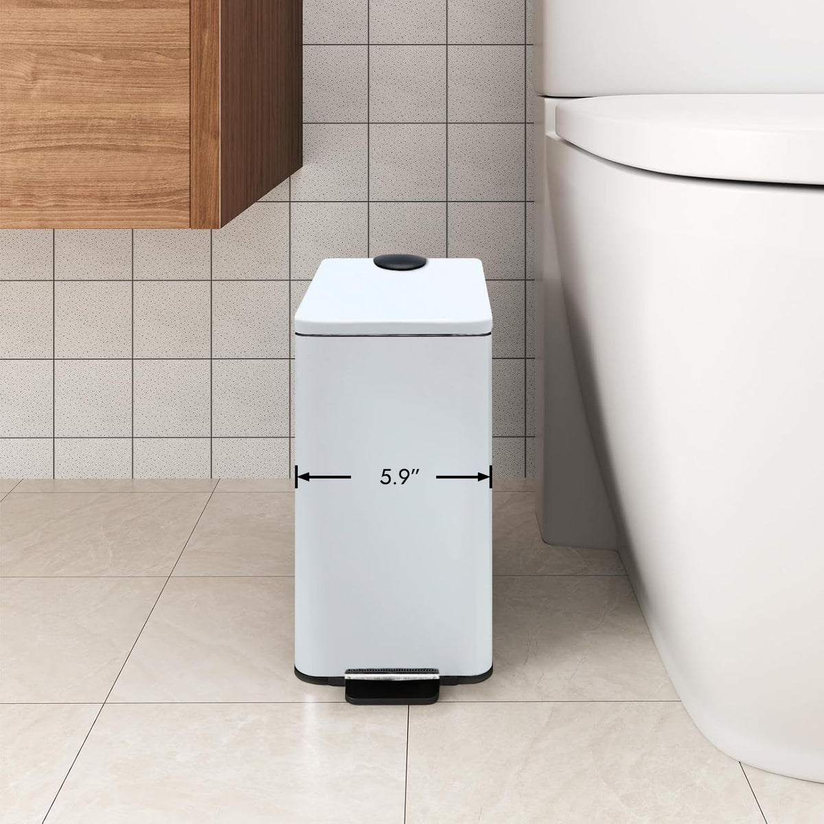 Stainless Steel Small Trash Can with Lid & Step Pedal