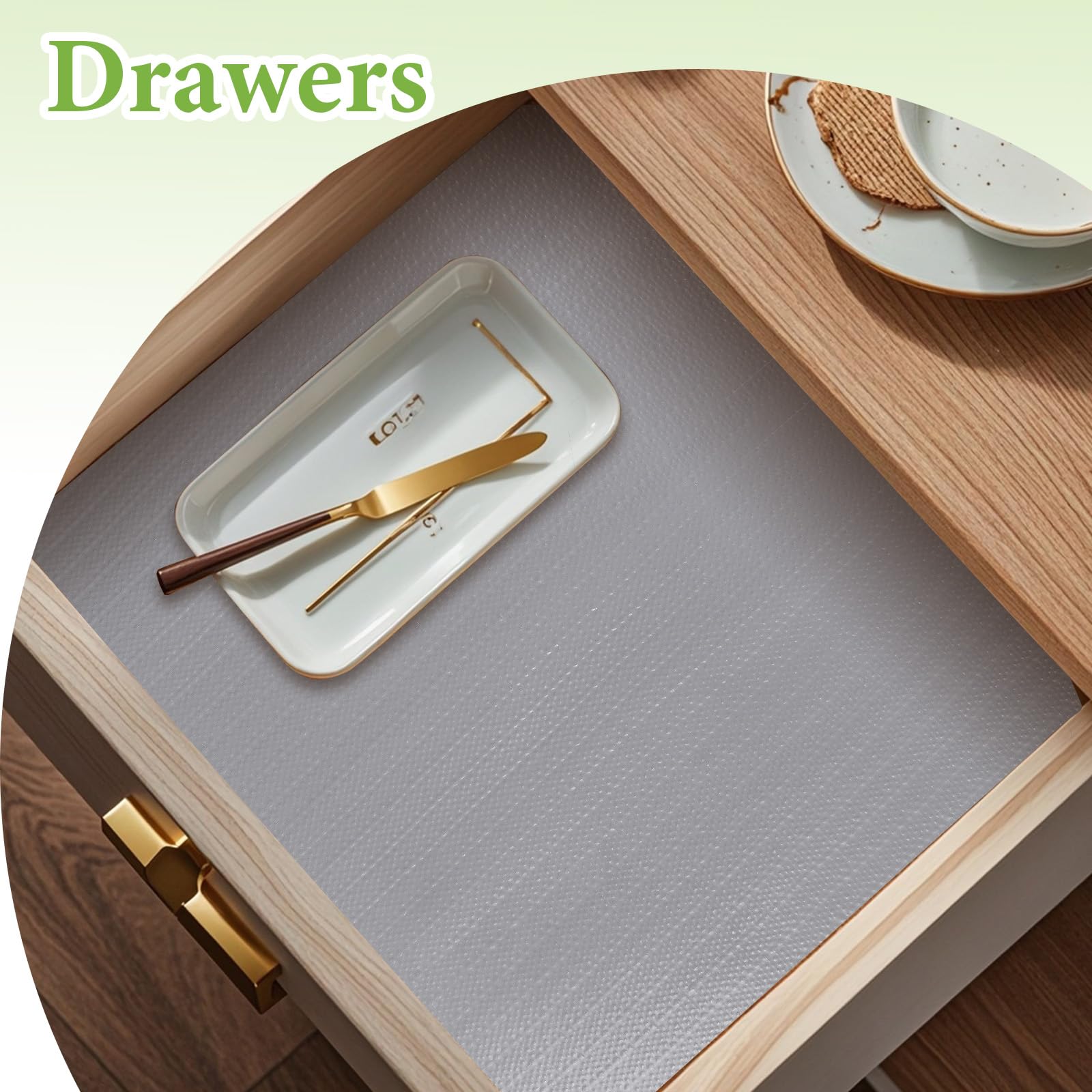 Shelf Liners for Kitchen Cabinets 23.6in x 30FT Non Adhesive Drawer Liner Grey Thickened Shelf Liner Paper Strong Non