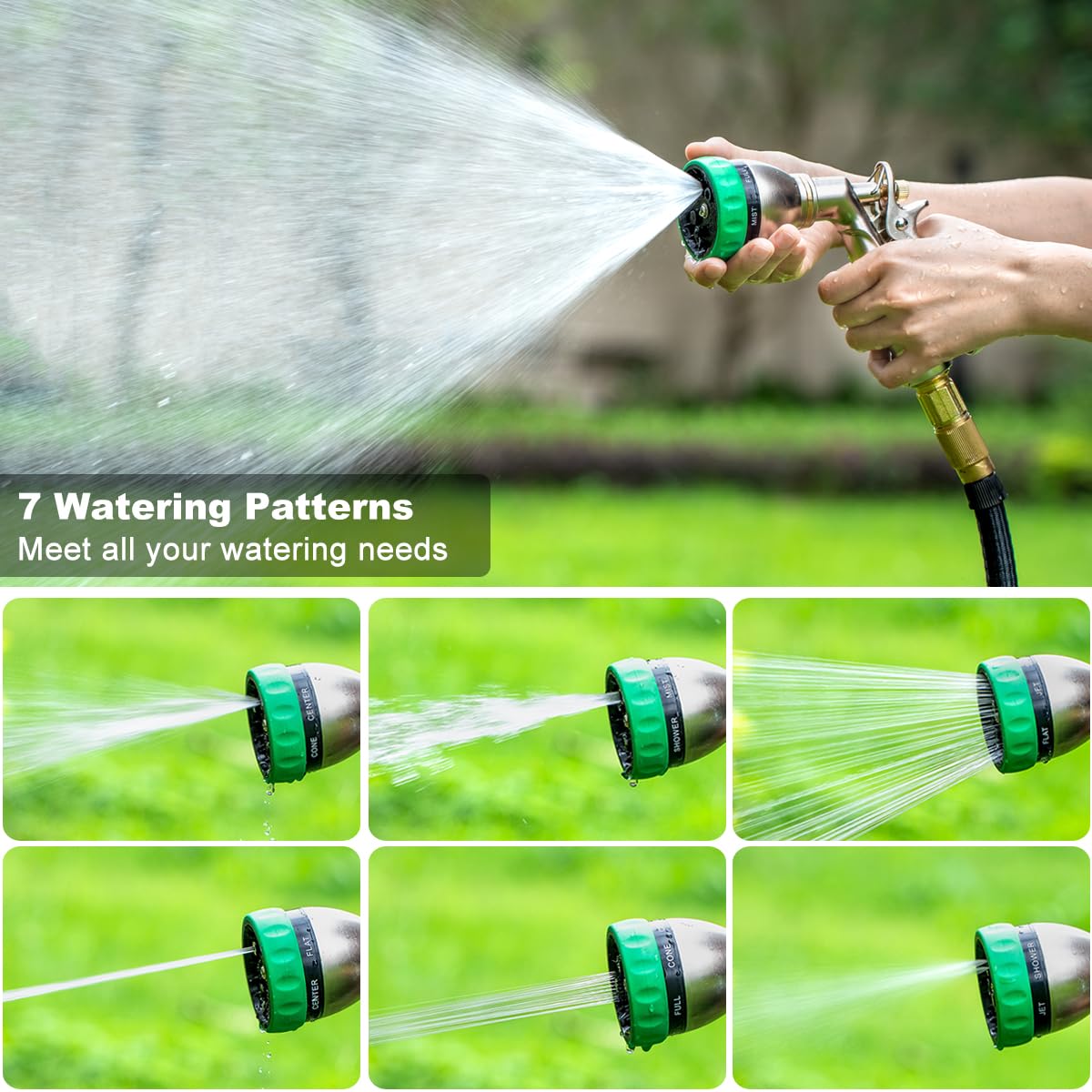Upgraded 100% Metal Garden Hose Nozzle Heavy Duty