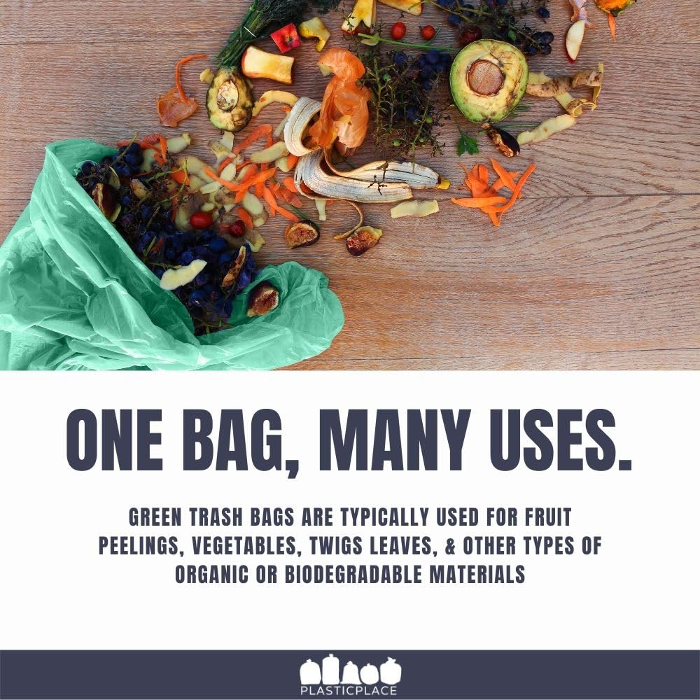 40 45 Gallon Trash Bags │ 1.2 Mil │ Green Garbage Can Liners │ 40” x 46” (100 Count)