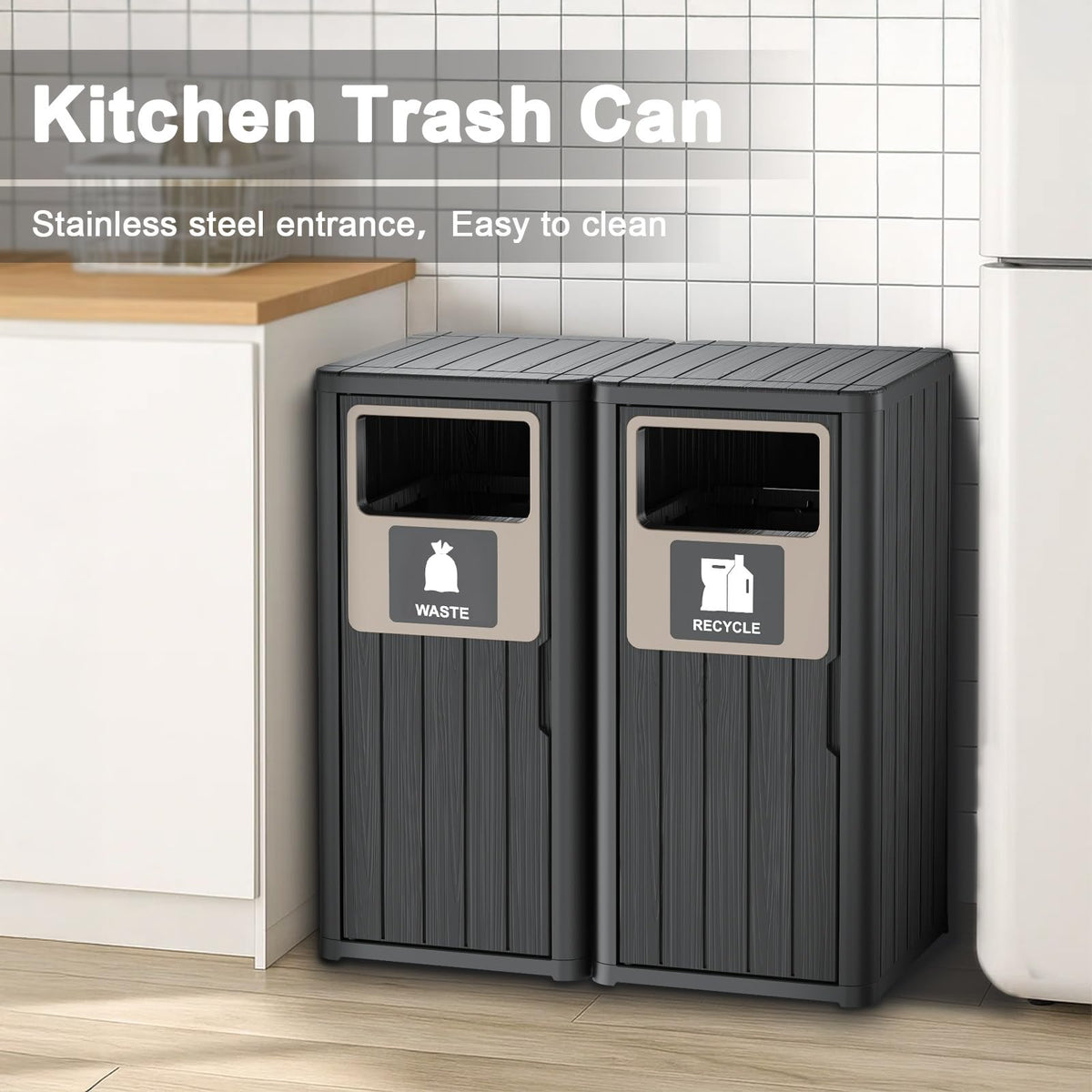 Outdoor Double Barrel Trash Can