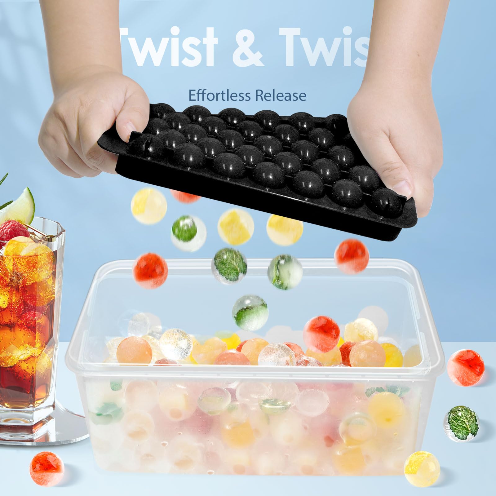 Ice Cube Tray with Lid and Bin (2 Count)
