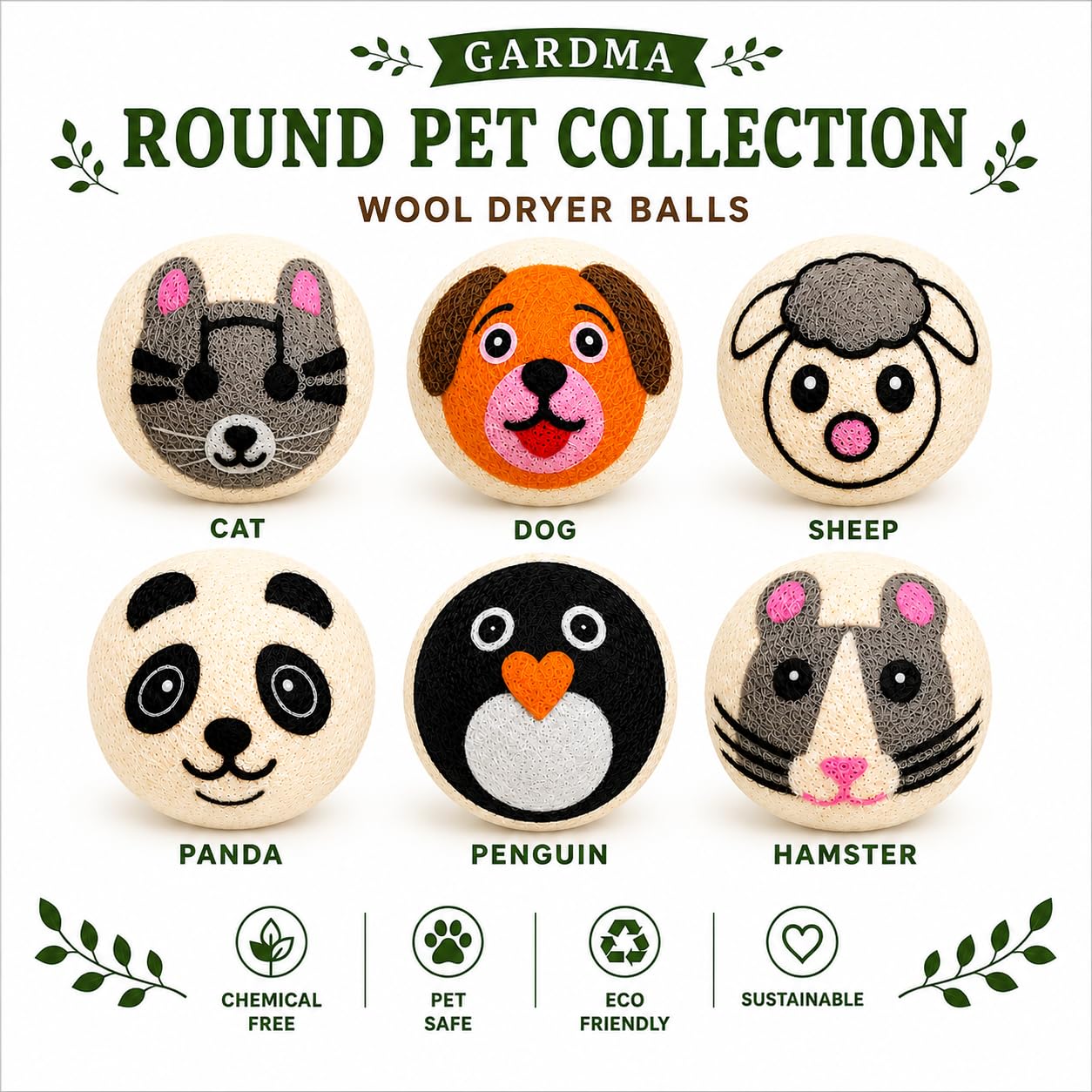 Wool Dryer Balls XL 6 (6 Count)