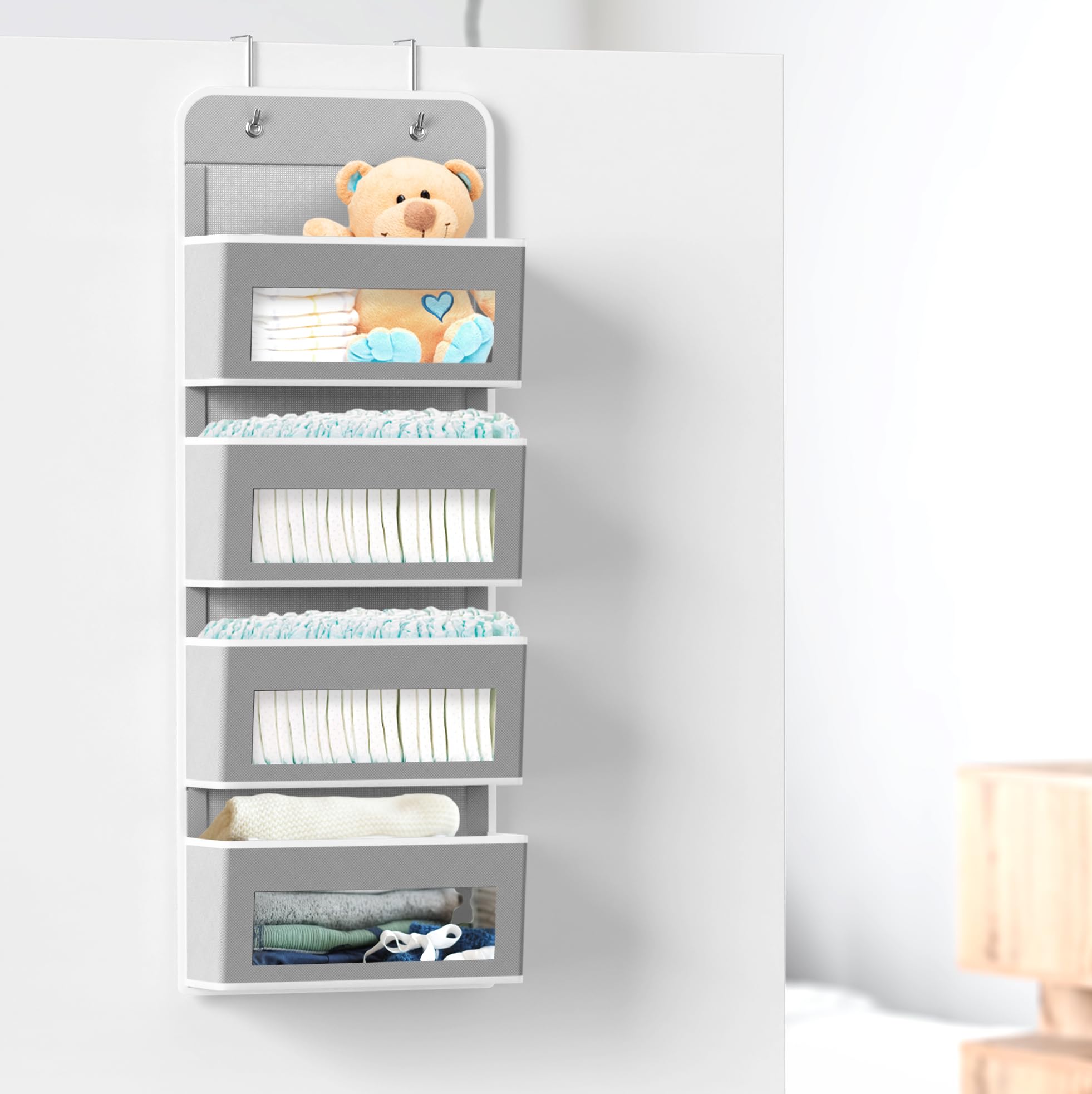 4 Clear Window Pocket Over Door Hanging Organizer