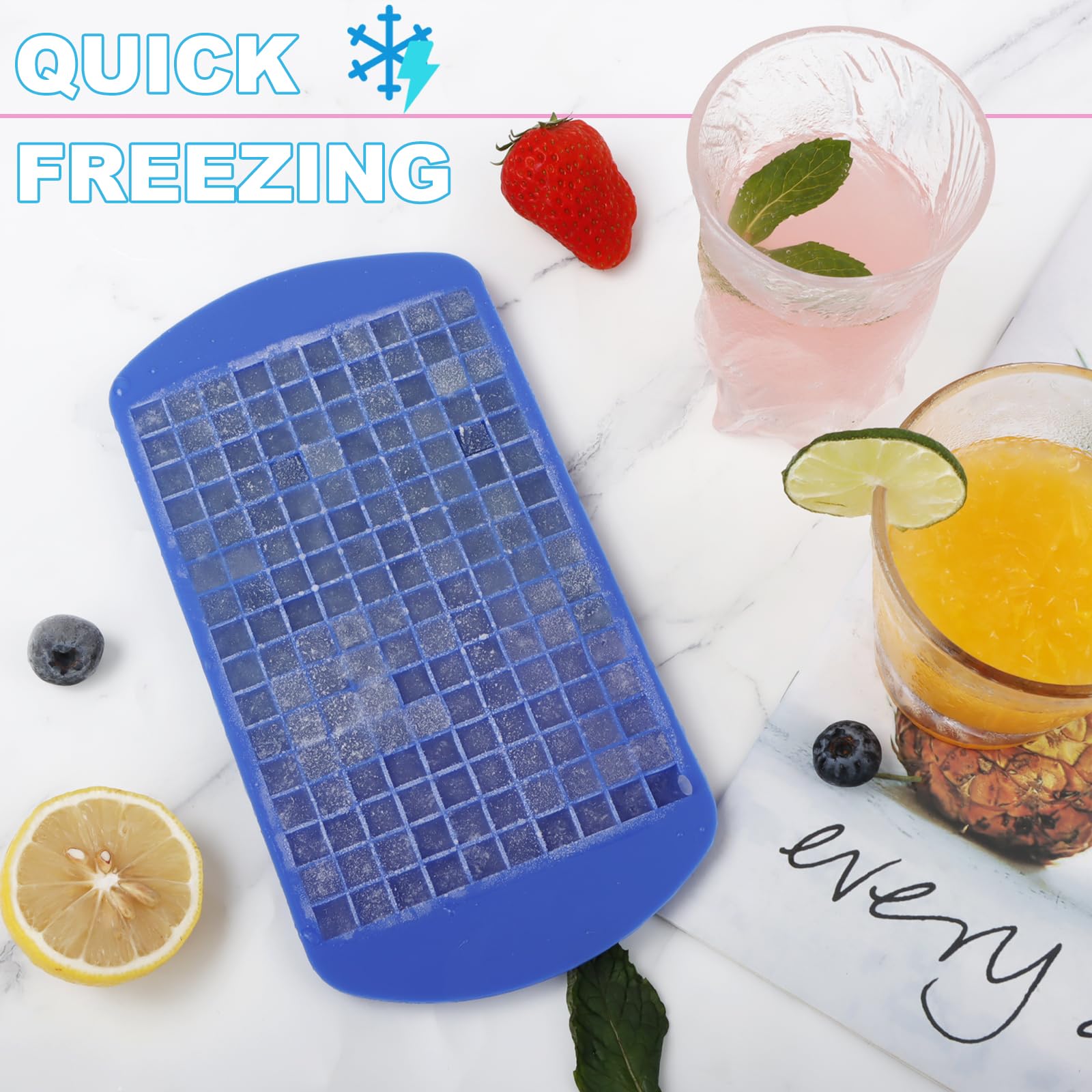 Silicone Mini Ice Cube Trays 2 Pack (3.2 Ounce)