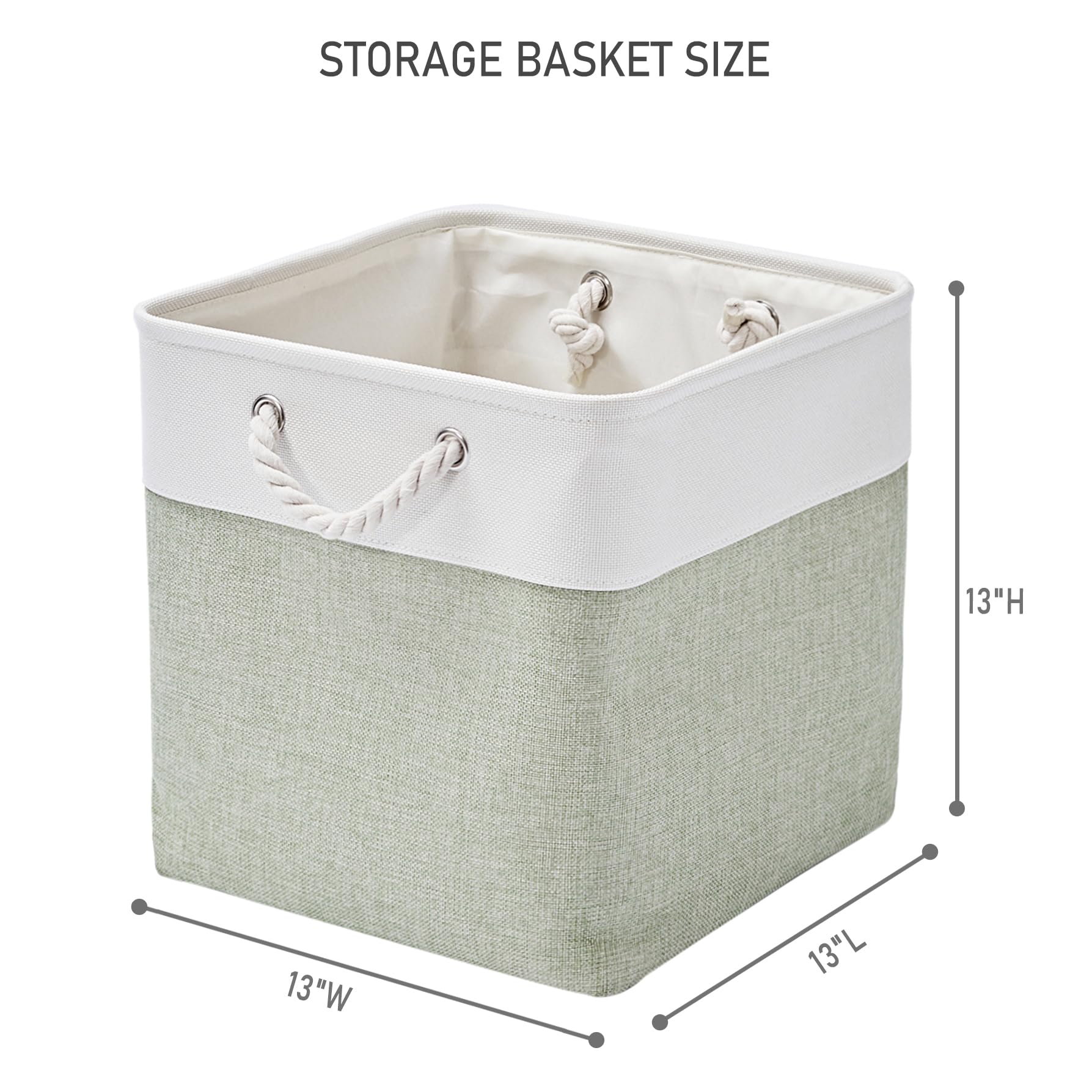 13 Inch 6 Pack Foldable Fabric Storage Cubes with Handles (6 Count)