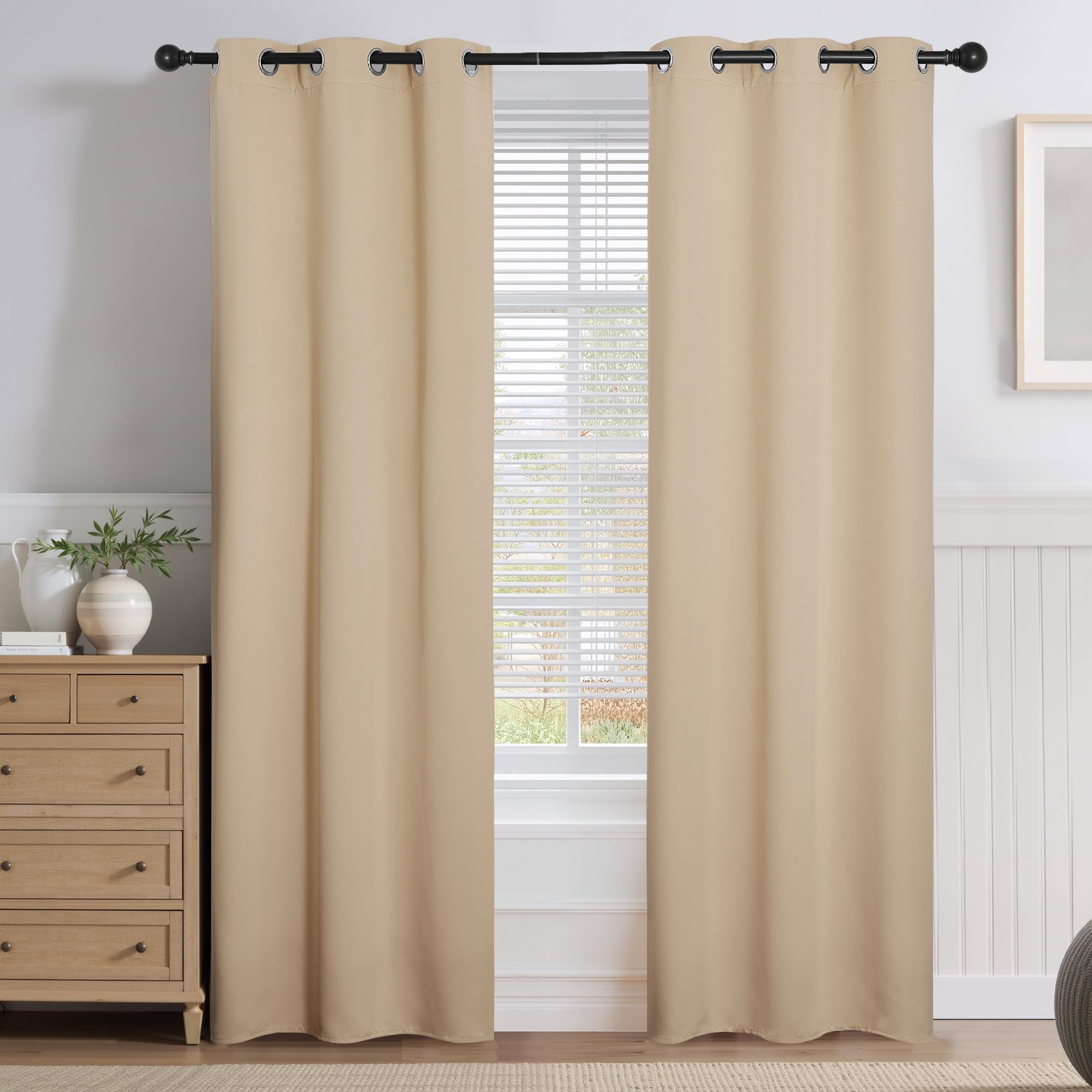 Biscotti Beige Window Curtains (2 Count)