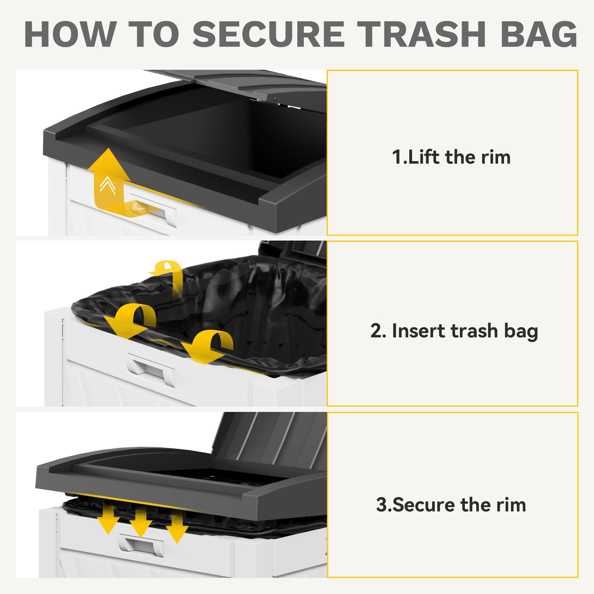 36 Gallon Outdoor Trash Can with Fabric Bag