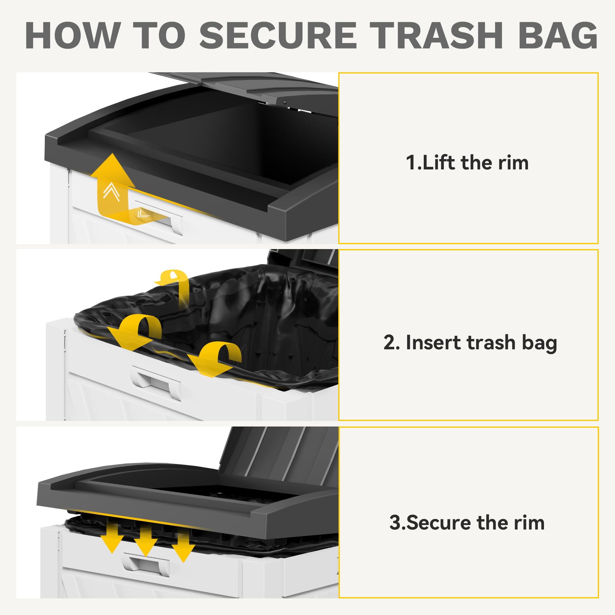 36 Gallon Outdoor Trash Can with Fabric Bag