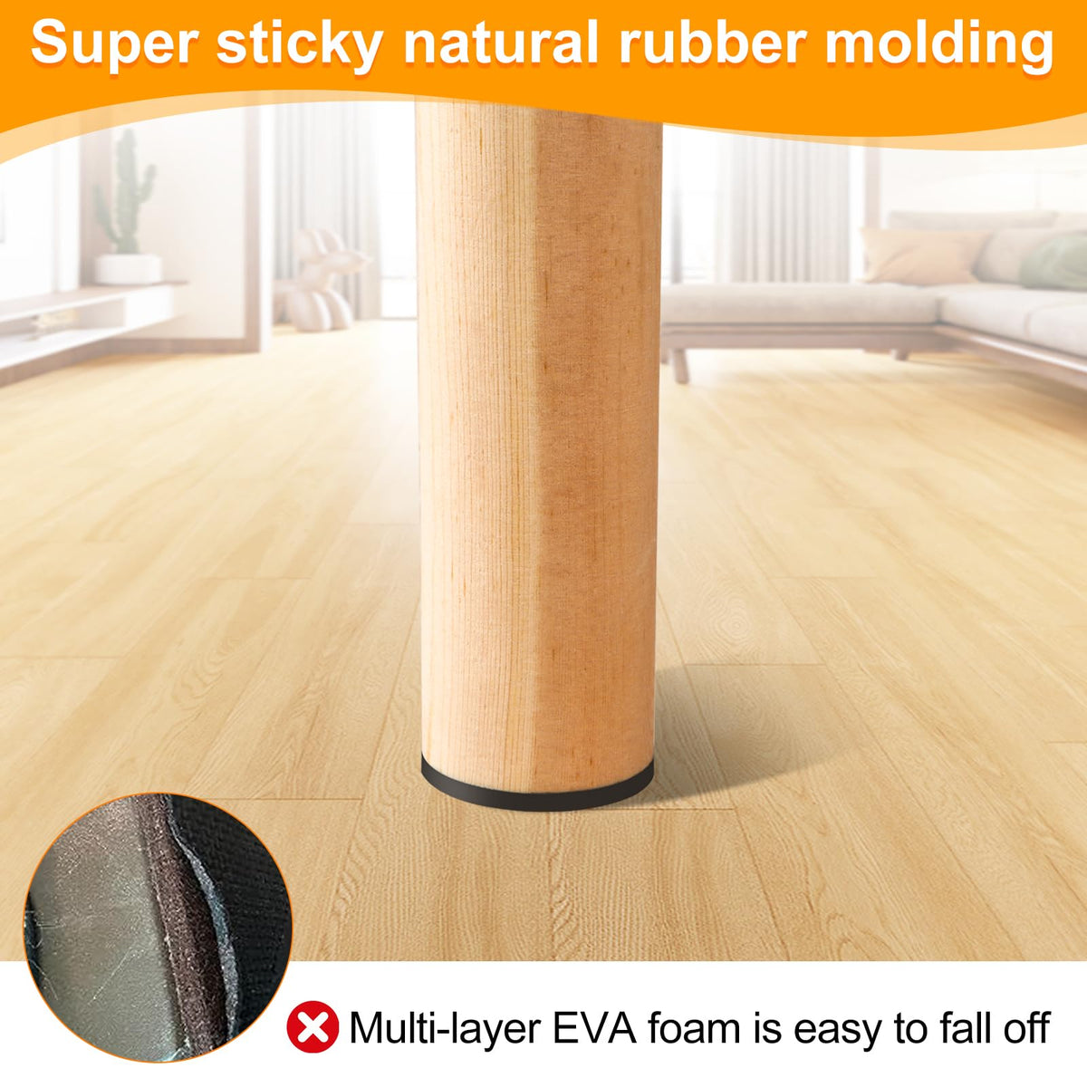Non Slip Rubber Furniture Pads & Grippers (48 Count)