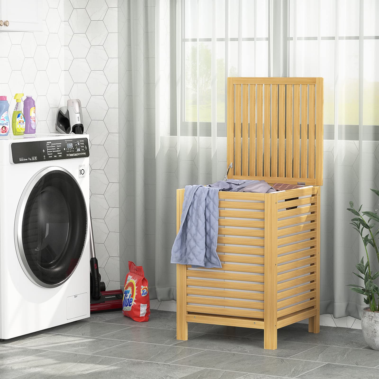 Bamboo Laundry Hamper with Lid