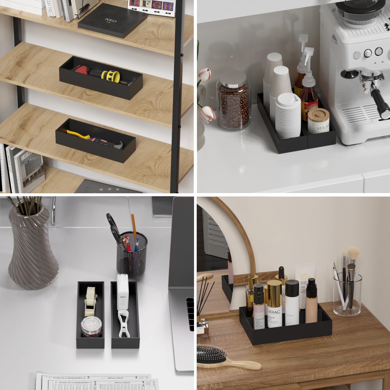 Bamboo Drawer Organizer for Kitchen Utensils (2 Count)