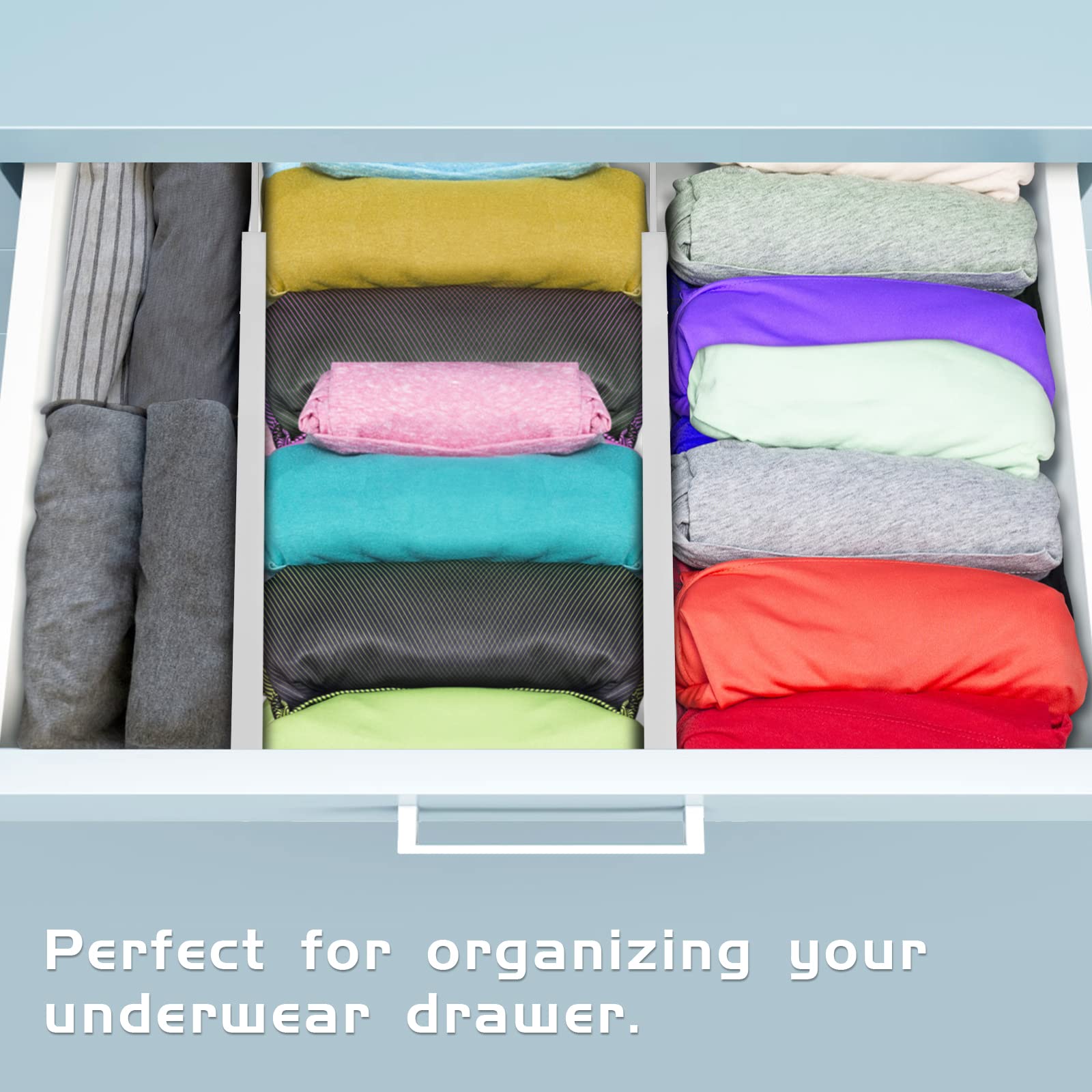4 Pack Bamboo Drawer Dividers Organizer with Inserts 2.6'' High (4 Count)