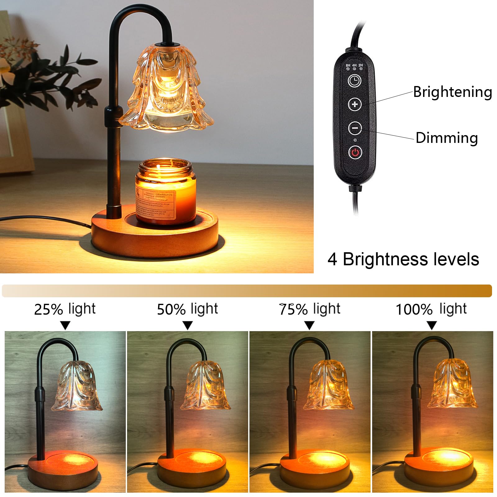 Candle Warmer Lamp with Timer and Dimmer