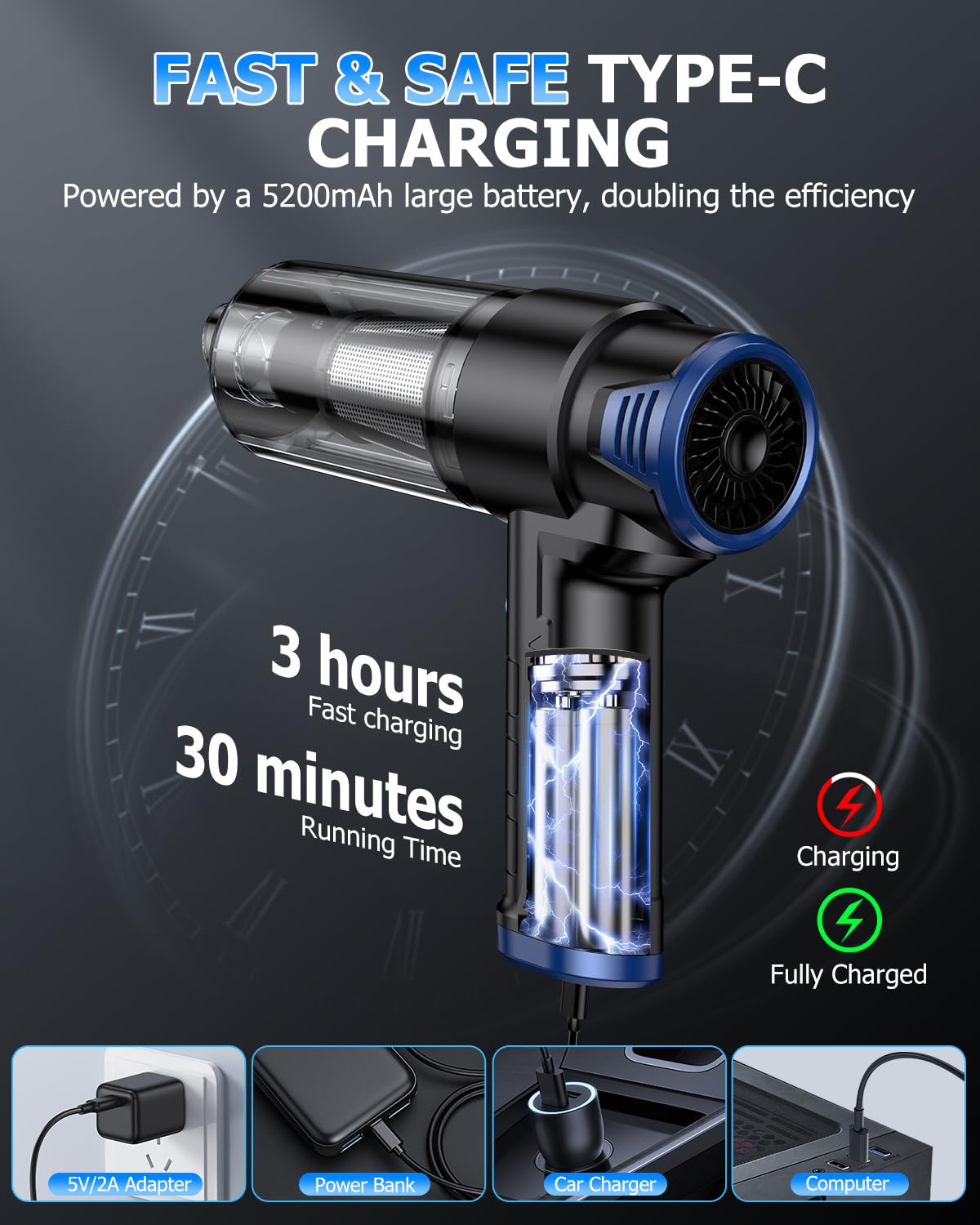 Handheld Car Vacuum Portable Cordless