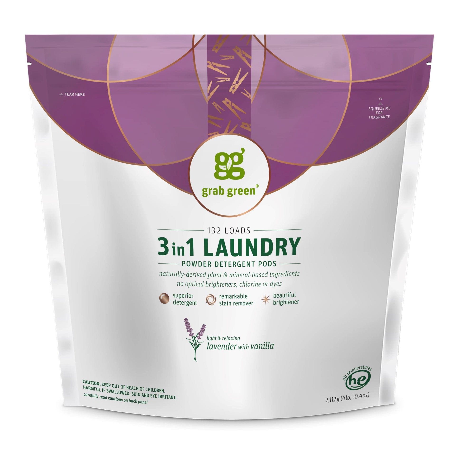 3-in-1 Laundry Detergent Pods, 132 Count, Lavender Vanilla