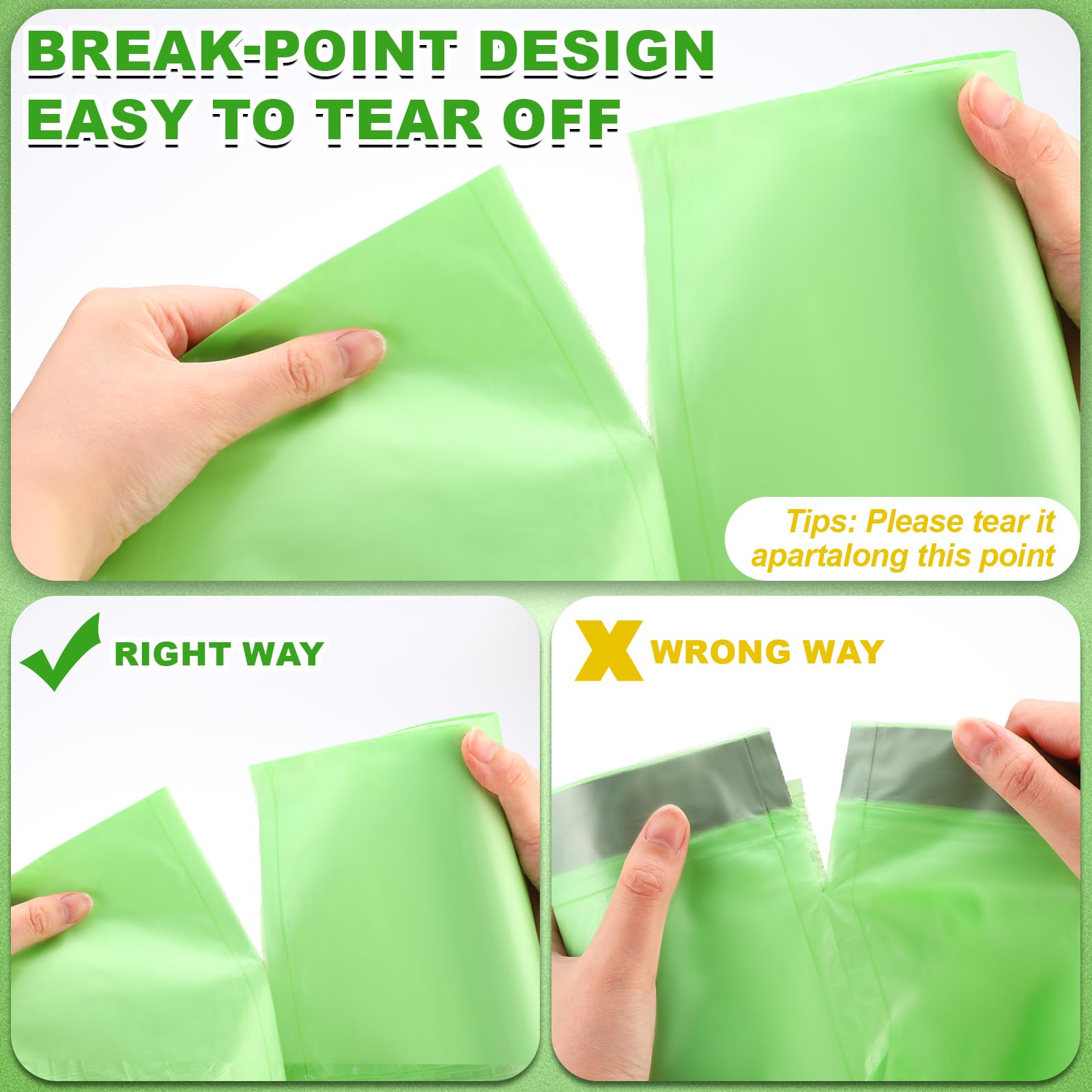 200 Count 13 Gallon Compostable Trash Bags with Drawstring Tall Kitchen Food Scrap Waste Bag Heavy Duty Extra Thick 1 Mil Tear Resistant for Lawn Yard Home Kitchen Office (10 Count)