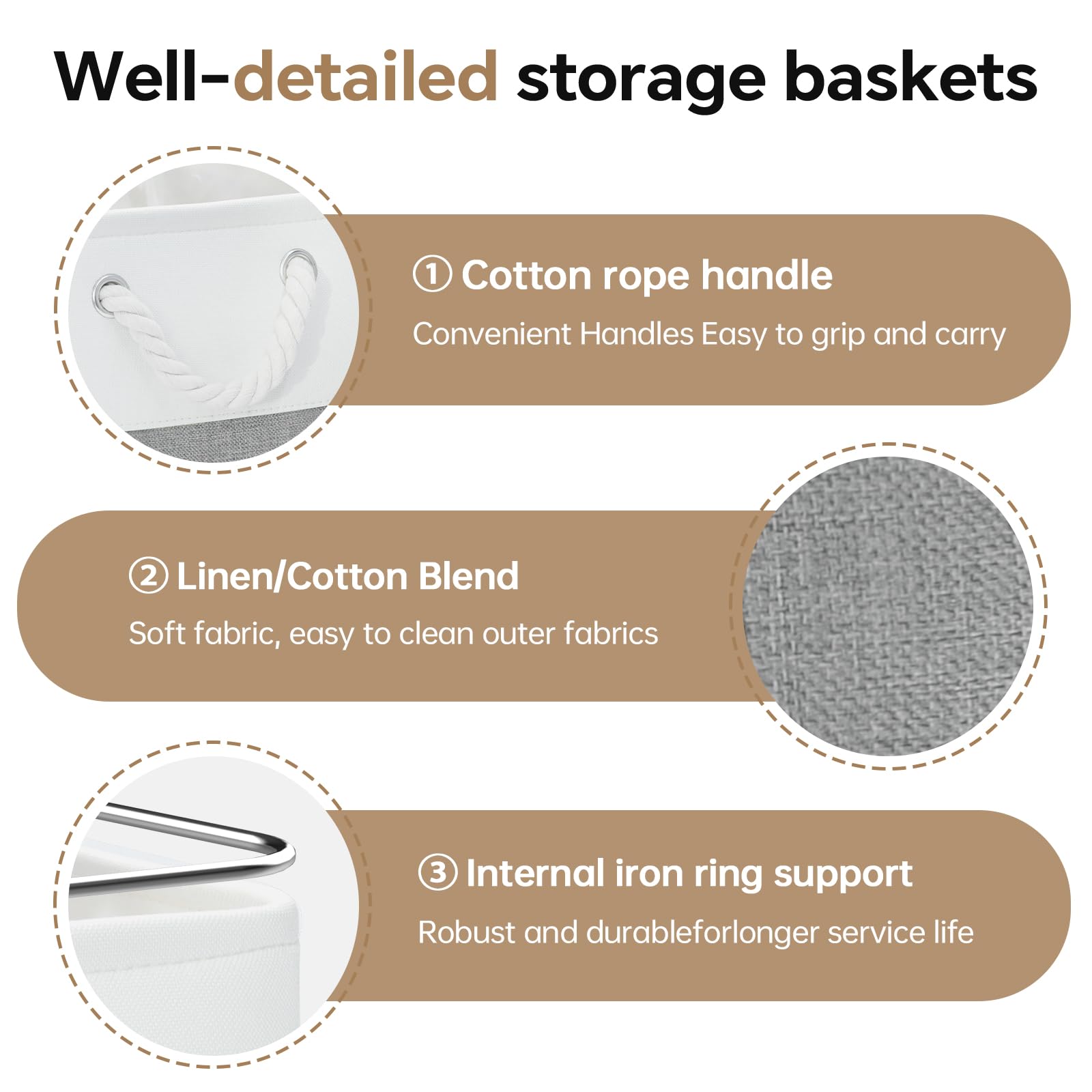 13x13x13 Inch Storage Cube Bins Foldable Organizer Baskets 6 Pack (6 Count)