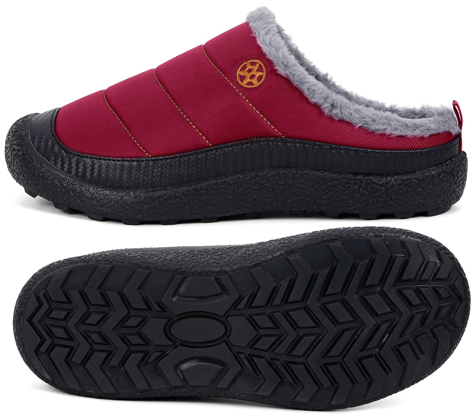 Womens Mens House Slippers Outdoor Winter Shoes Red