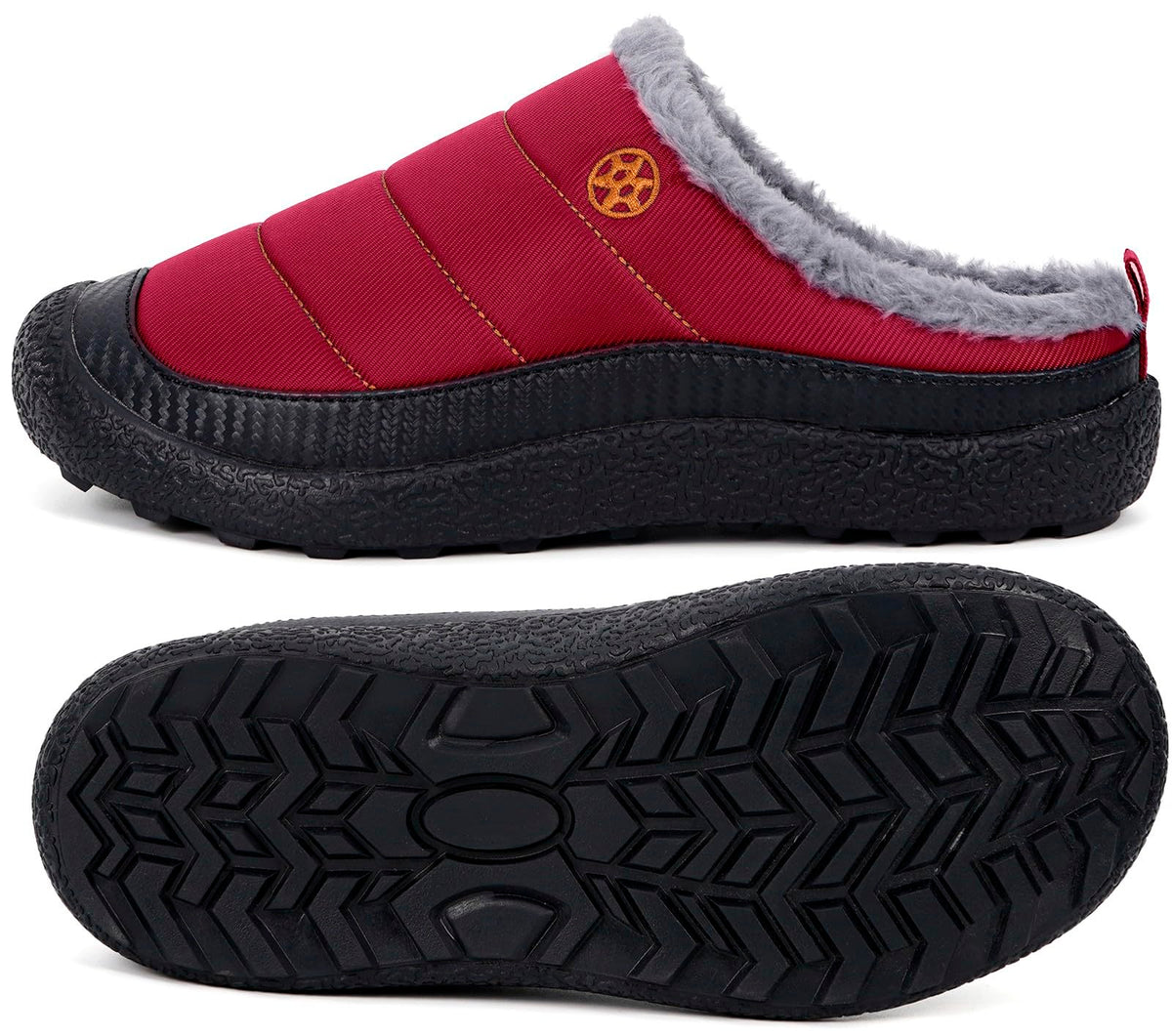 Womens Mens House Slippers Outdoor Winter Shoes Red