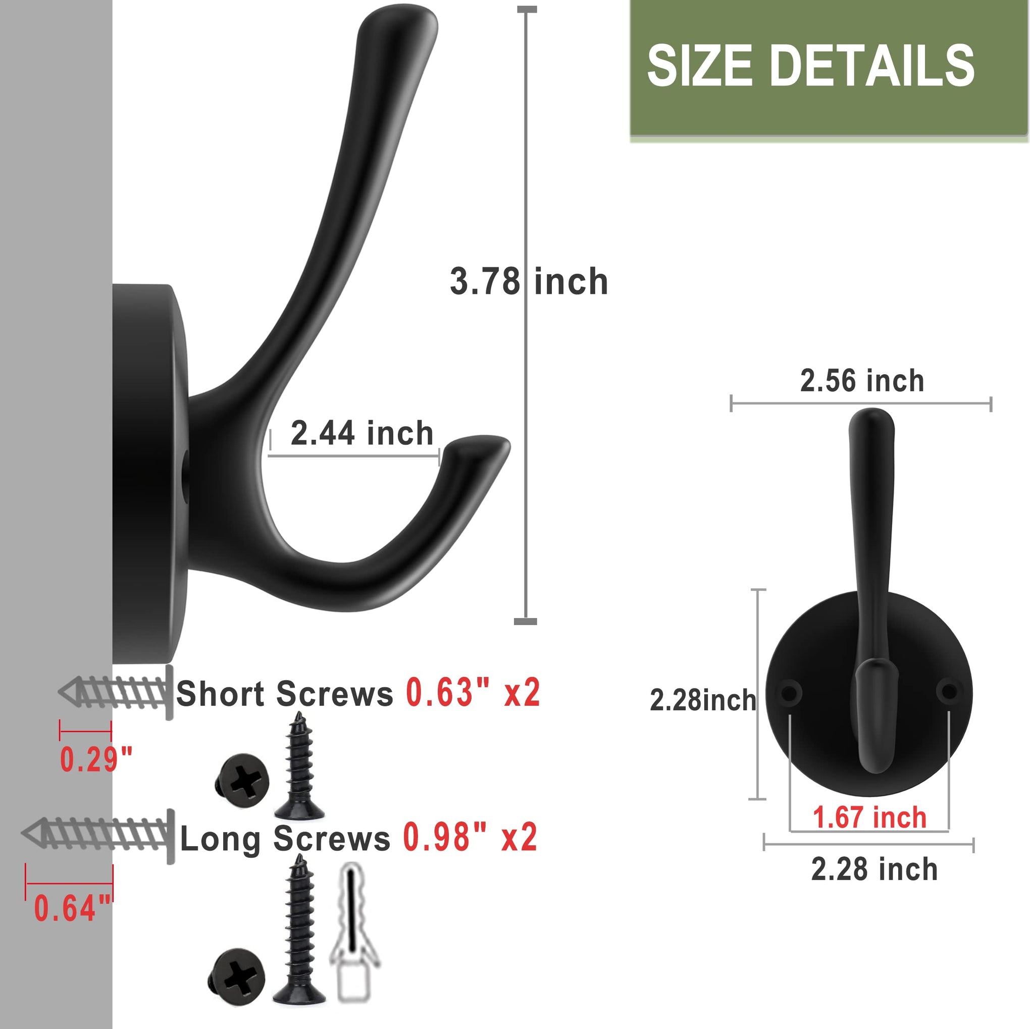 Black Wall Hooks Towel Hooks