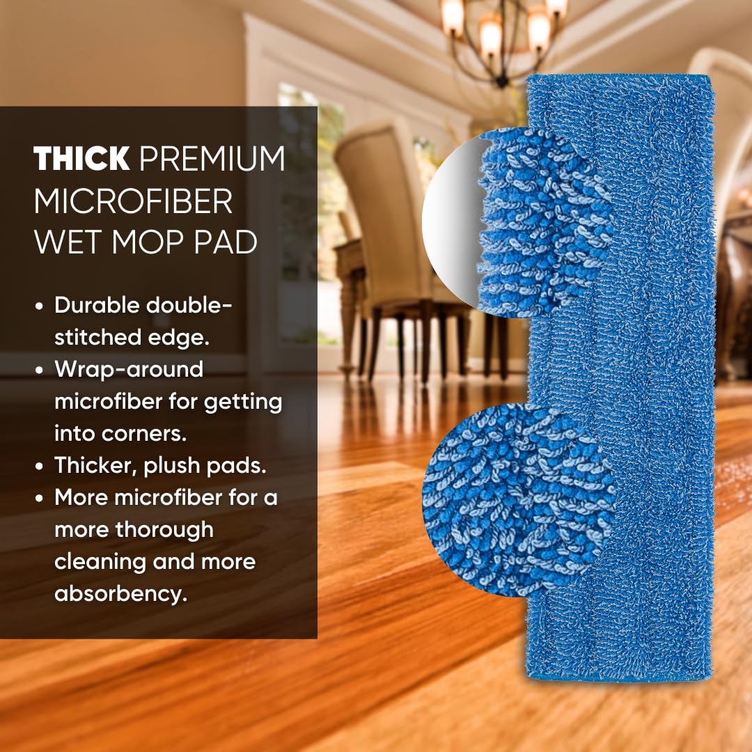 18" Absorbent Microfiber Wet Mop Pad (2 Count)