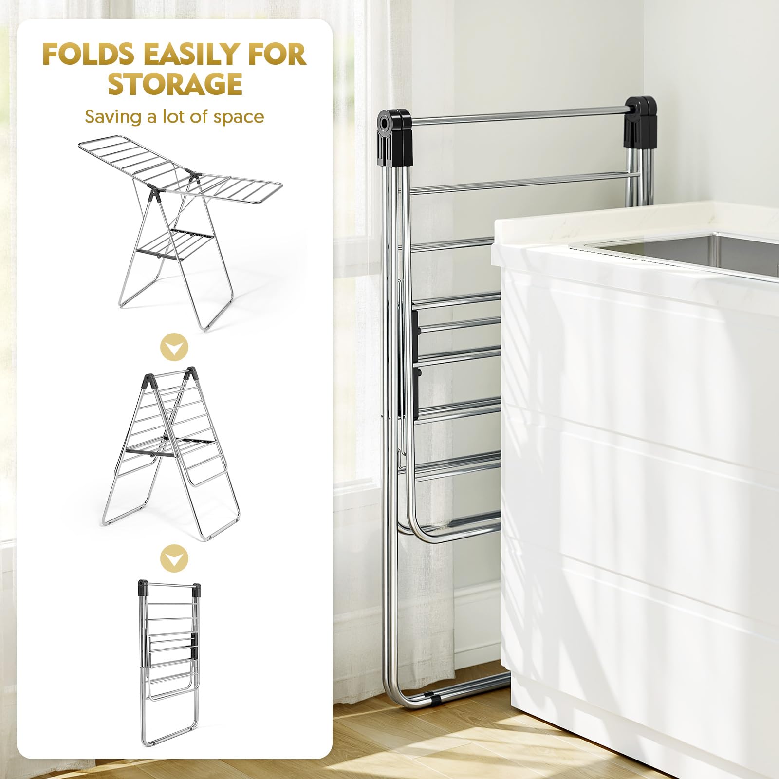 Large Stainless Steel Clothes Drying Rack