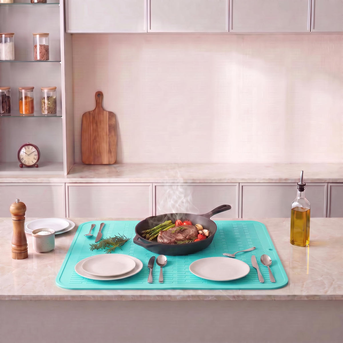 Silicone Dish Drying Mat for Multiple Usage