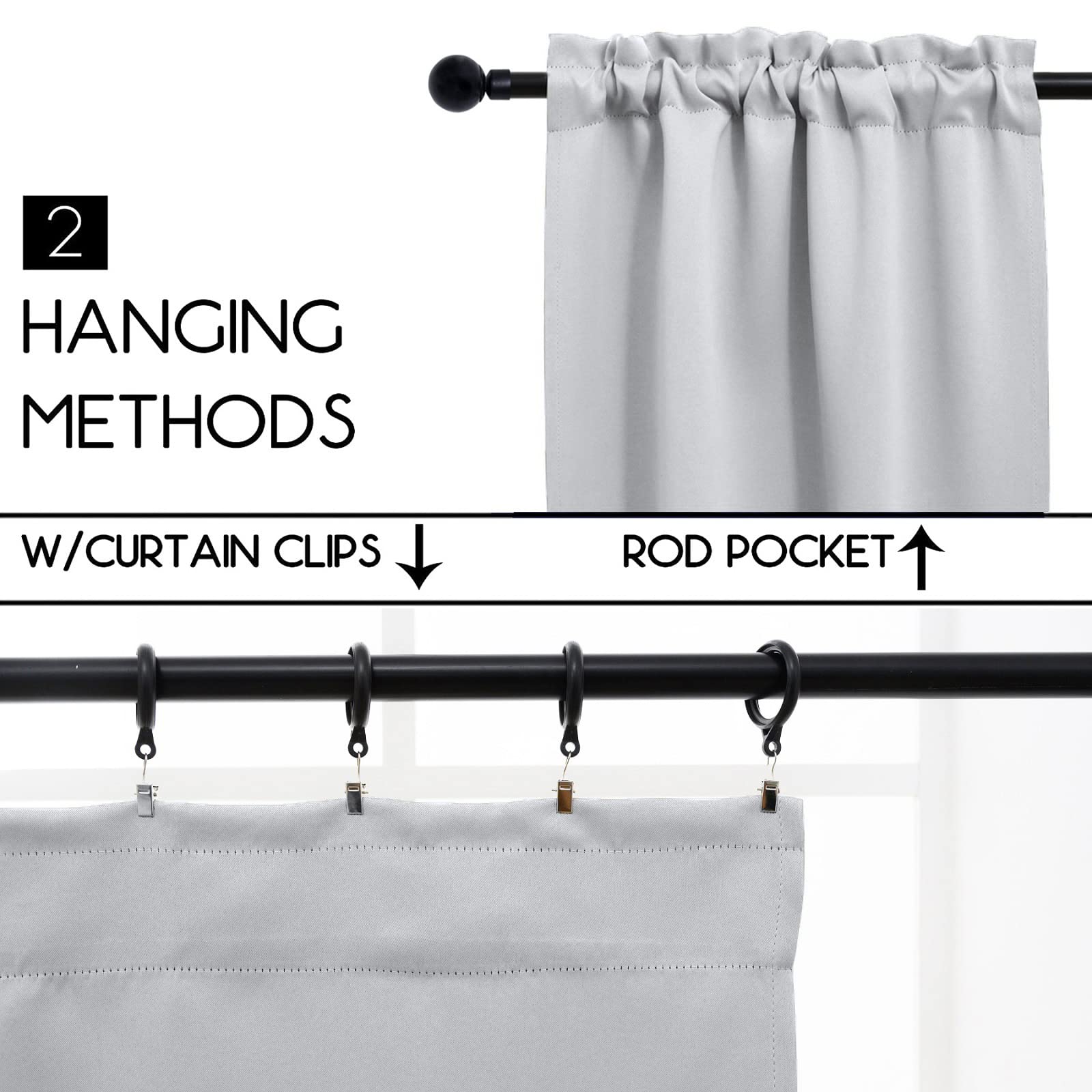 Cafe Kitchen Curtains 36 Inches Long 2 Panels (2 Count)