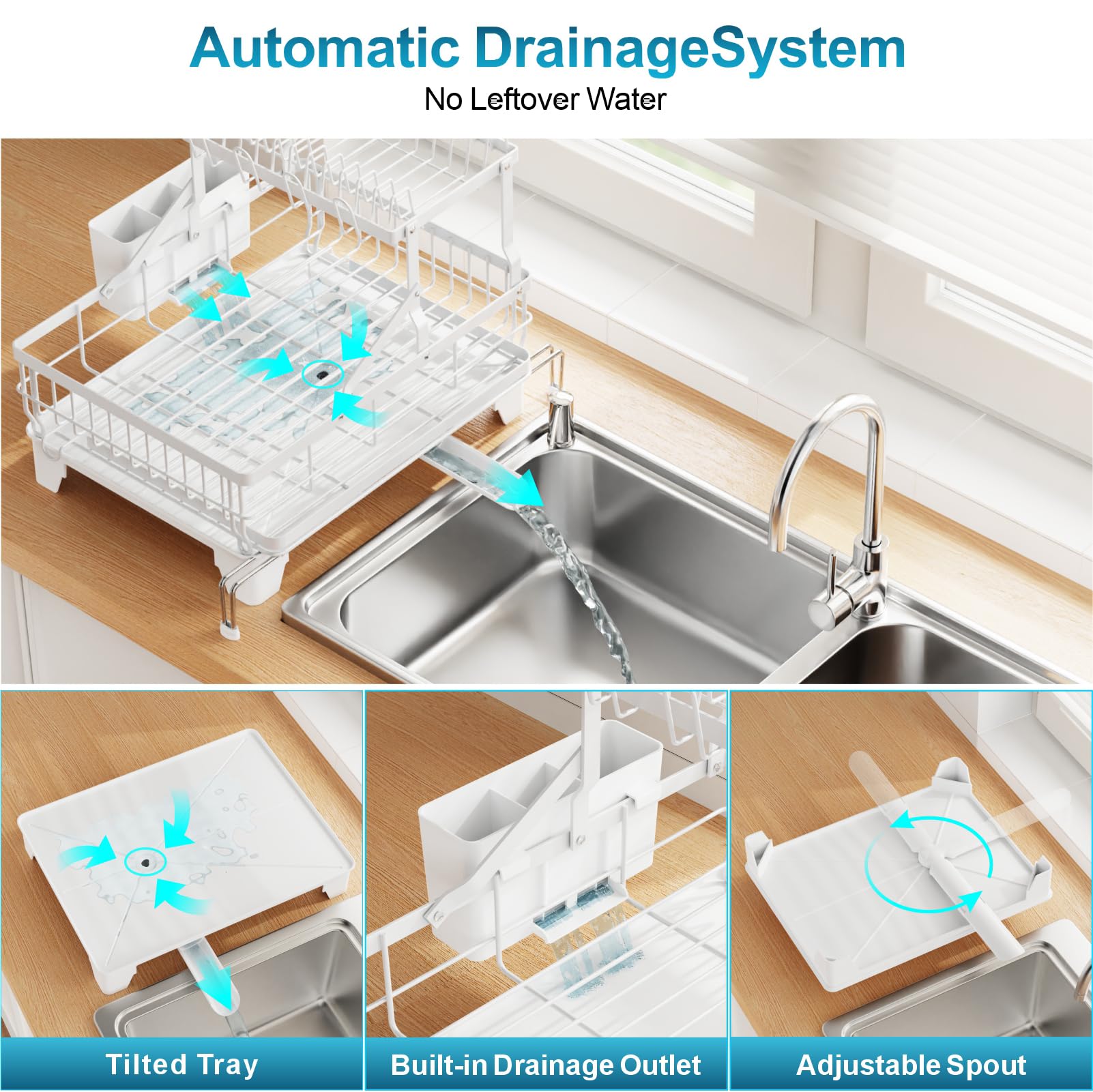 Large Expandable 2 Tier Dish Drying Rack