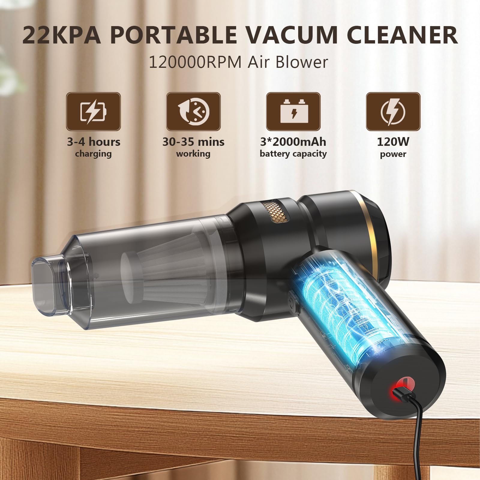 Handheld Vacuum Cordless 22000Pa