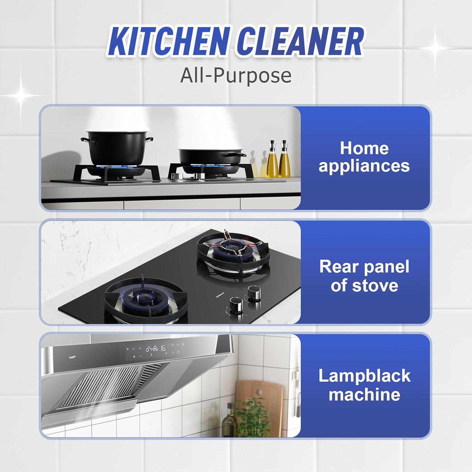 Kitchen Heavy Oil Cleaner, 2025 Newly Upgraded Heavy Duty Oil Stain Remover, 500 ML Multipurpose Cleaner Spray, Kitchen Degreaser Spray for Stovetops, Ovens, Range Hoods (3) - ModHome Supplies