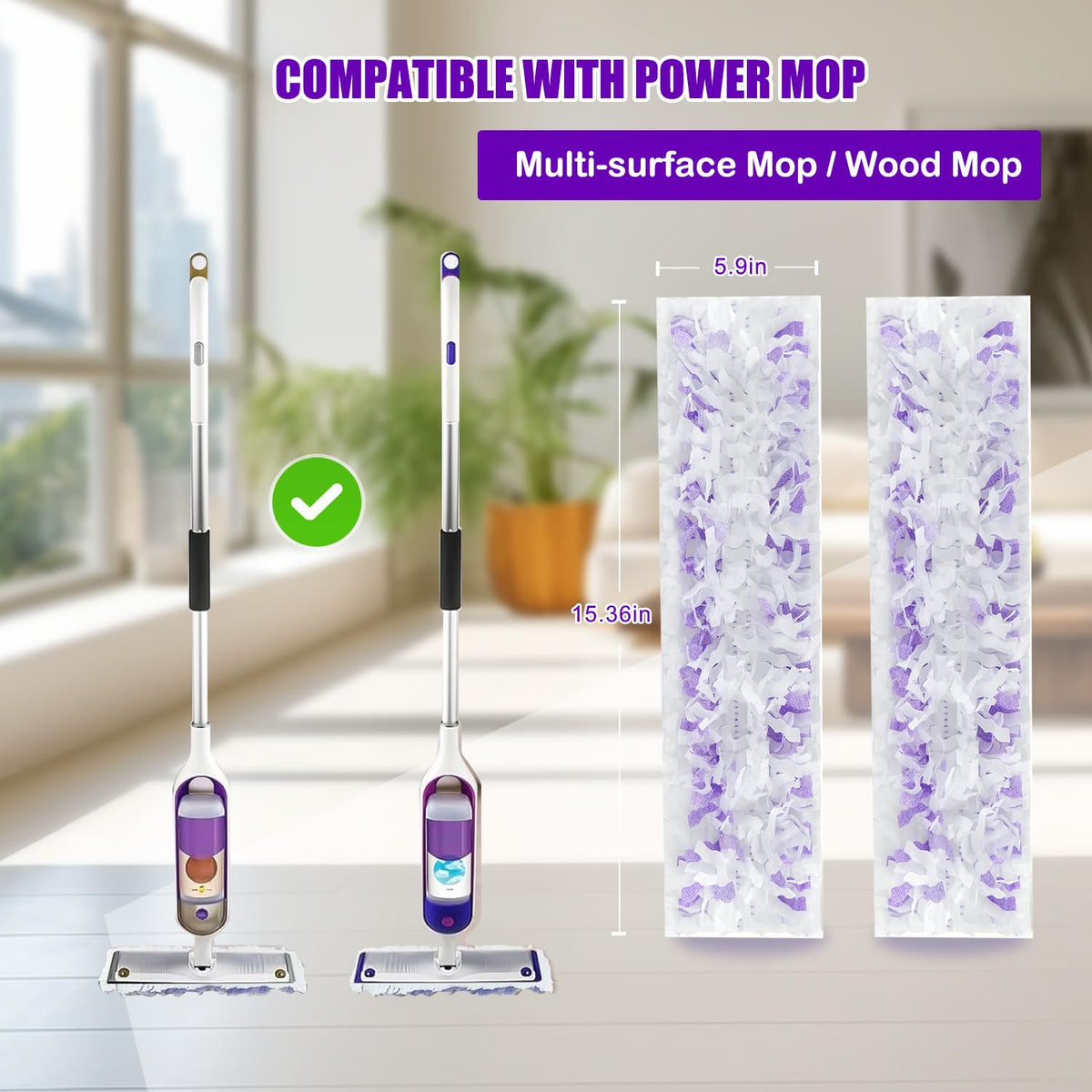 28 Count Thickened Disposable Power Mop Pads Refills for Swiffer PowerMop