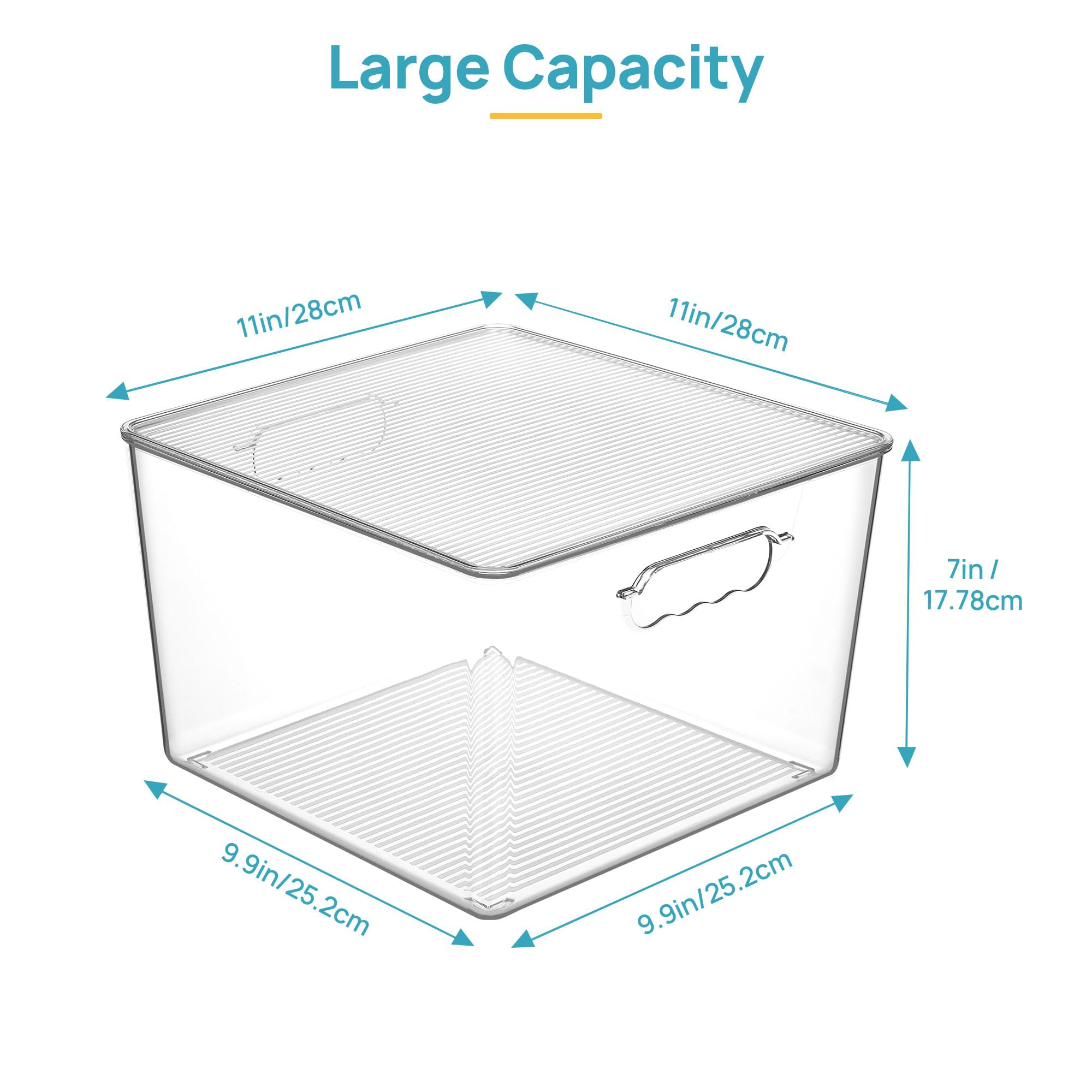 6 Pack Extra Large Clear Stackable Storage Bins with Lids (6 Count)