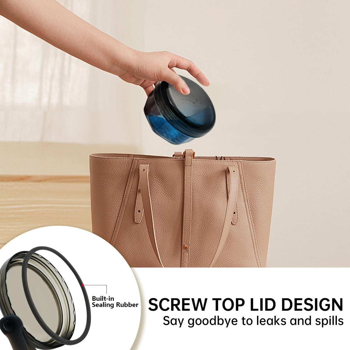 Leak Proof Denture Cups for Soaking Dentures with Strainer Basket and Brush