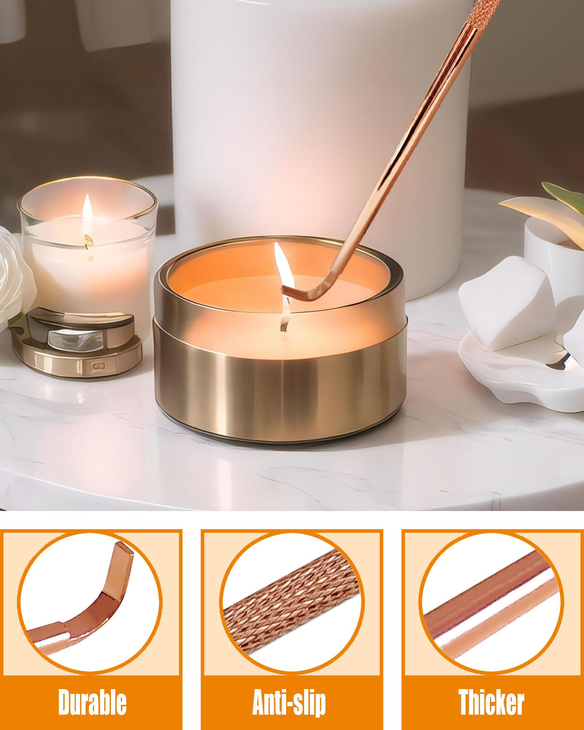 4 in1 Candle Accessory Set with Rechargeable Candle Lighter