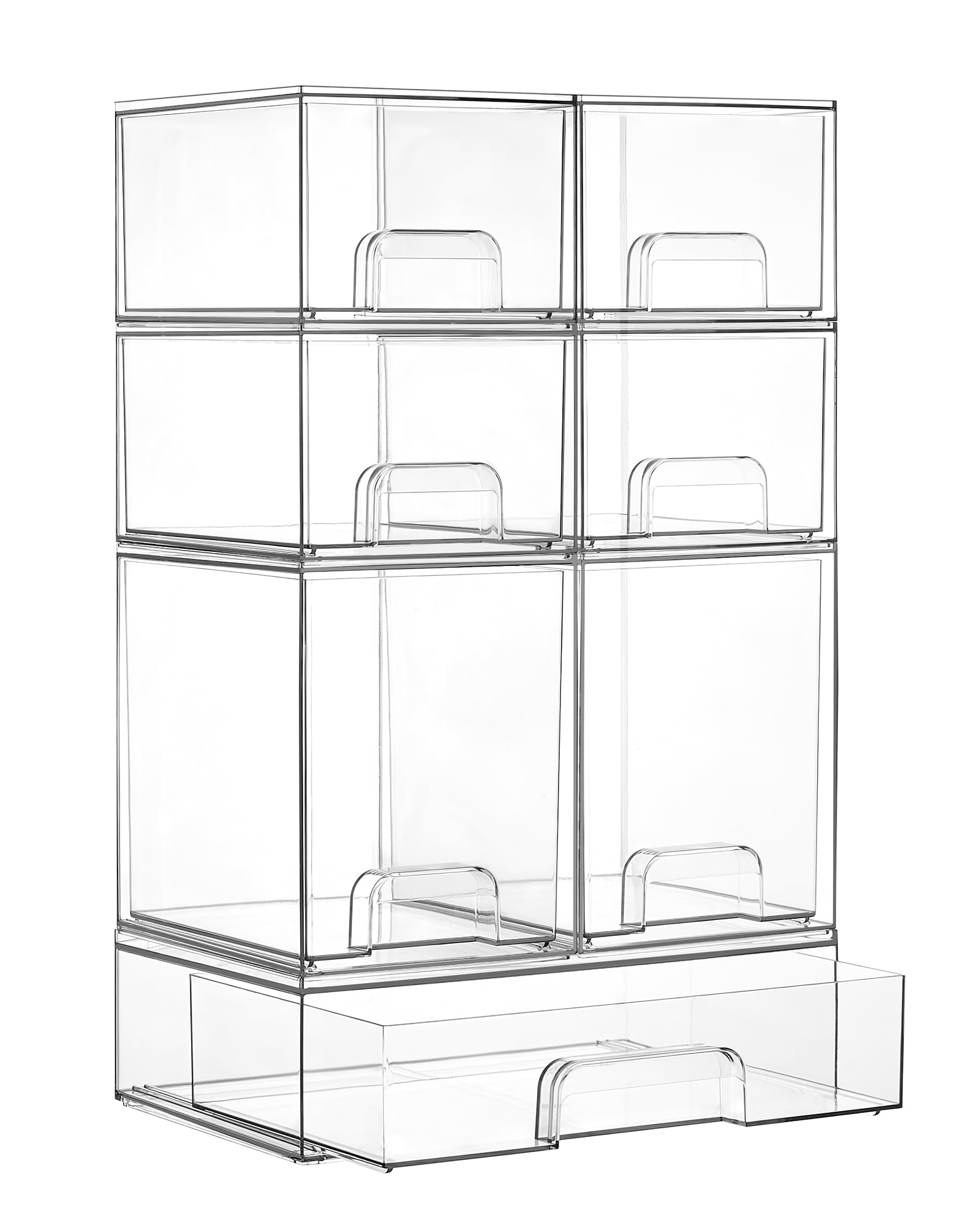Clear Stackable Storage Drawers Set of 7 (7 Count)