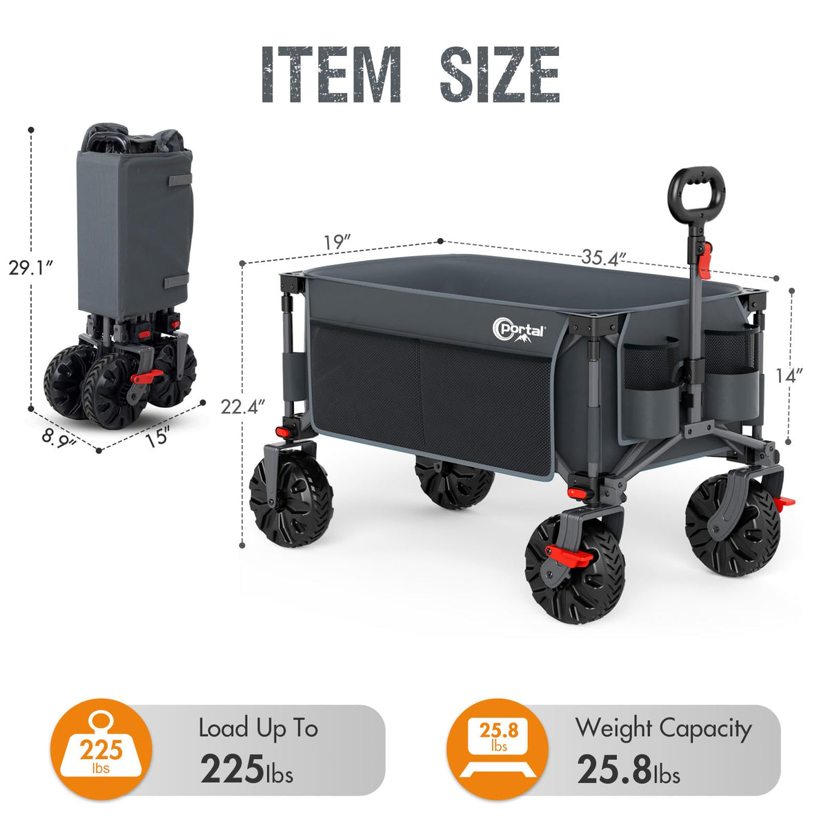 Collapsible Wagon with Brakes