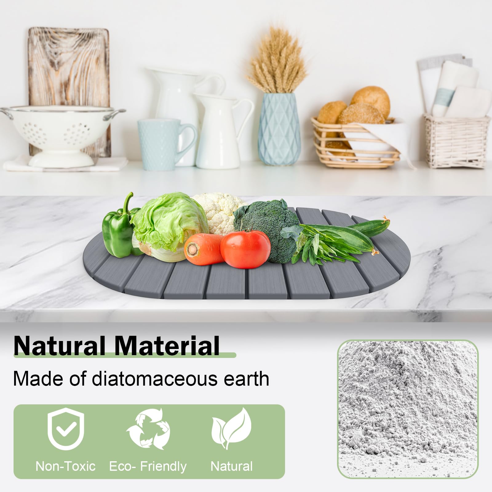 Stone Dish Drying Mat for Kitchen Counter