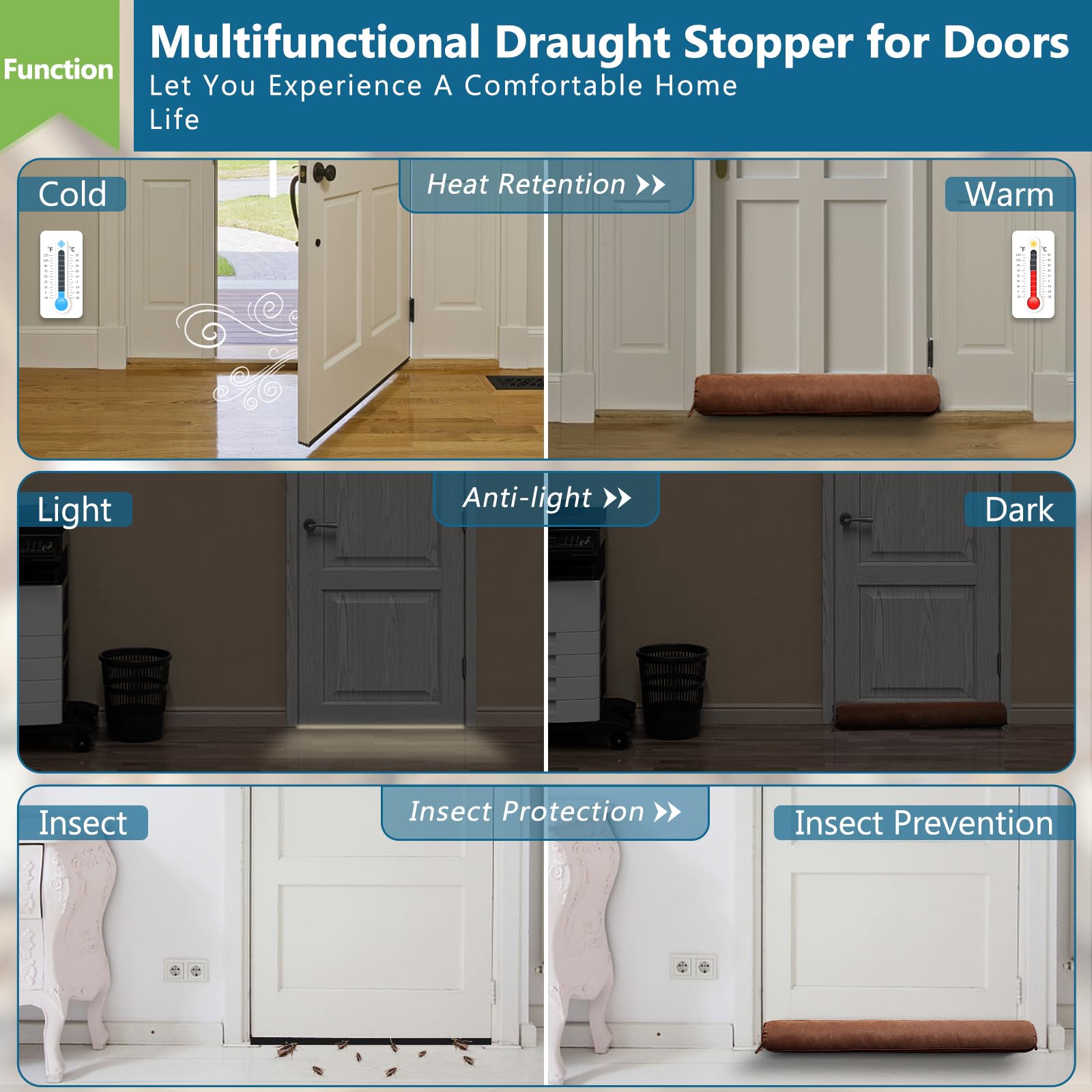 Triangular Under Door Draft Stopper 32 inch